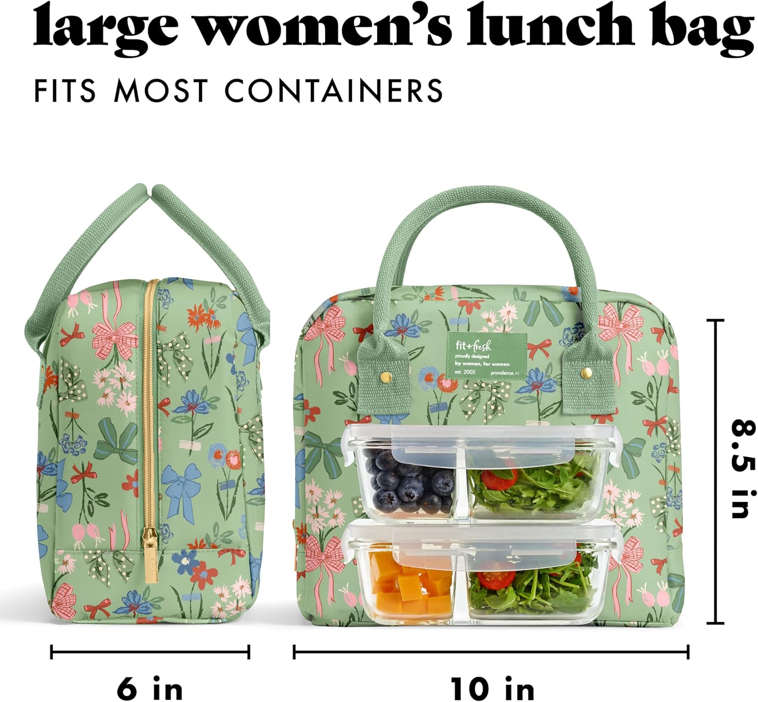 Fit & Fresh Bloomington Insulated Lunch Bag for Women w/ Containers