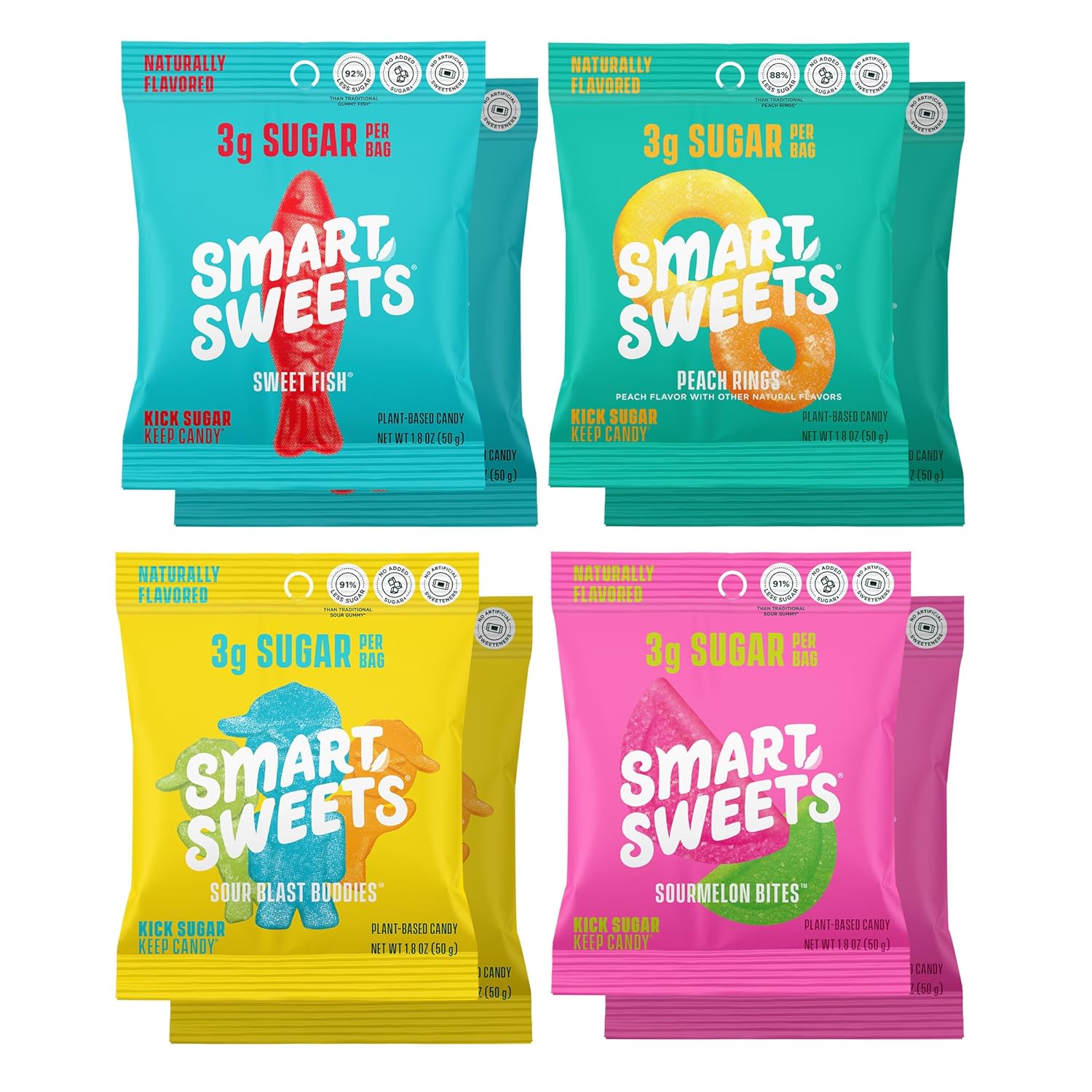 SmartSweets Variety Pack – Low Sugar Candy (8 Pack)