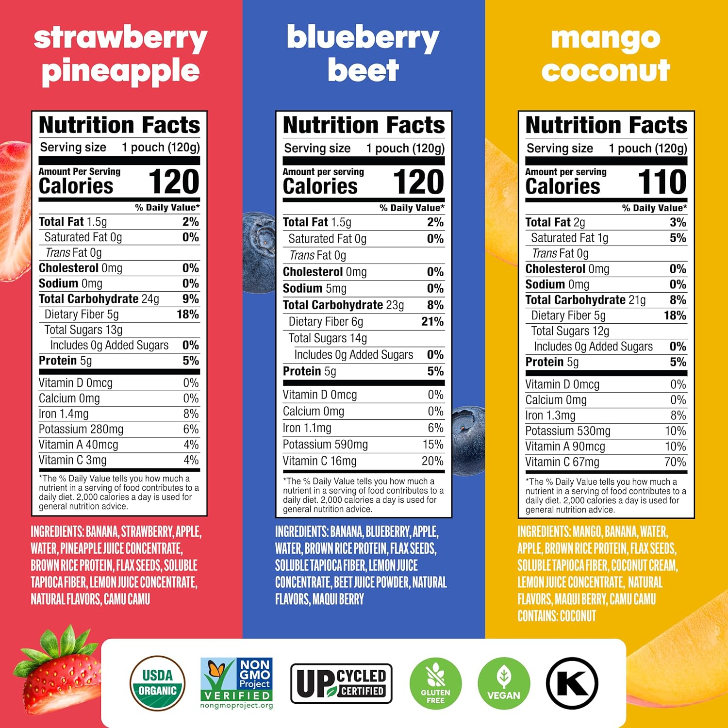 Noka Superfood Fruit Smoothie Pouches Variety Pack