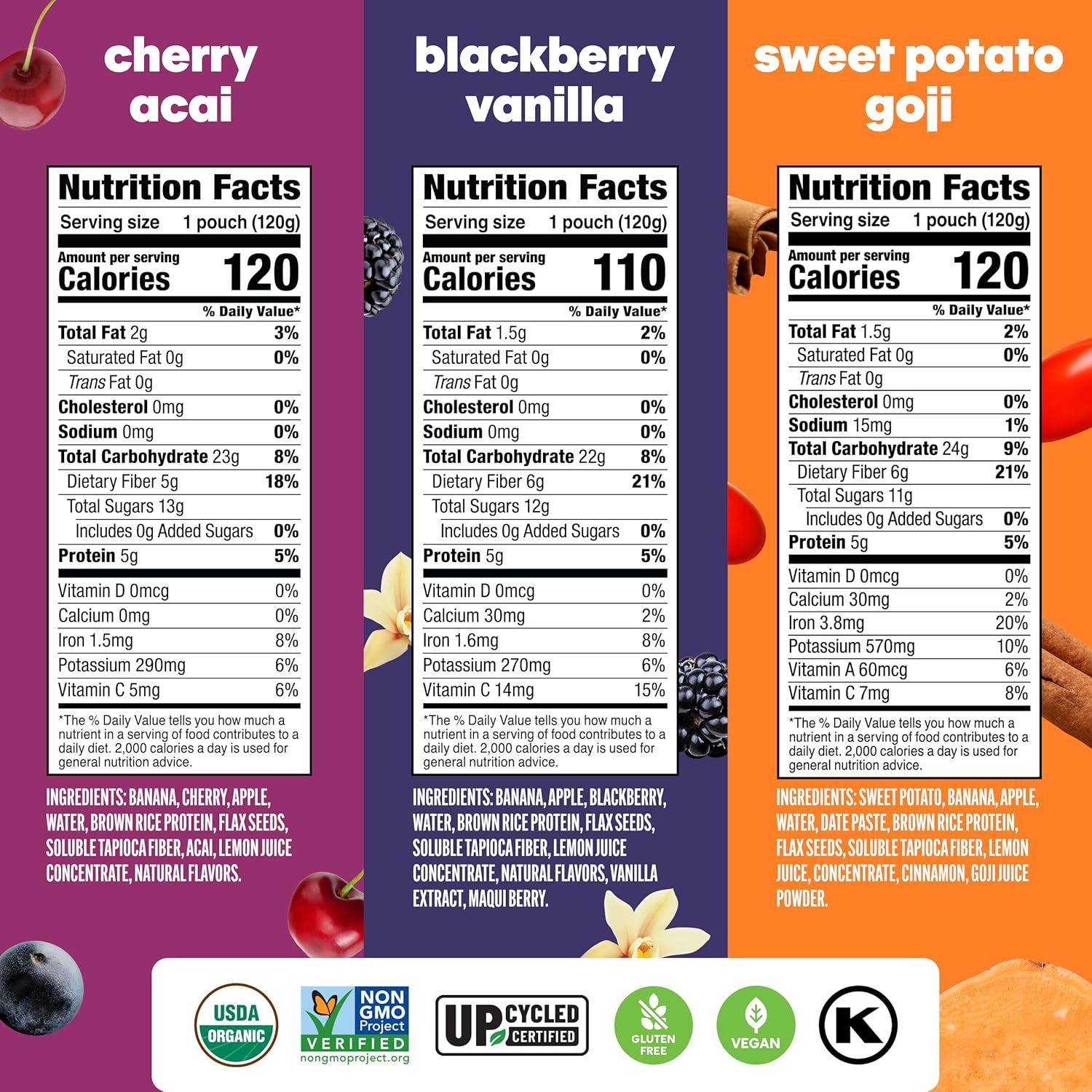 Noka Superfood Fruit Smoothie Pouches Variety Pack