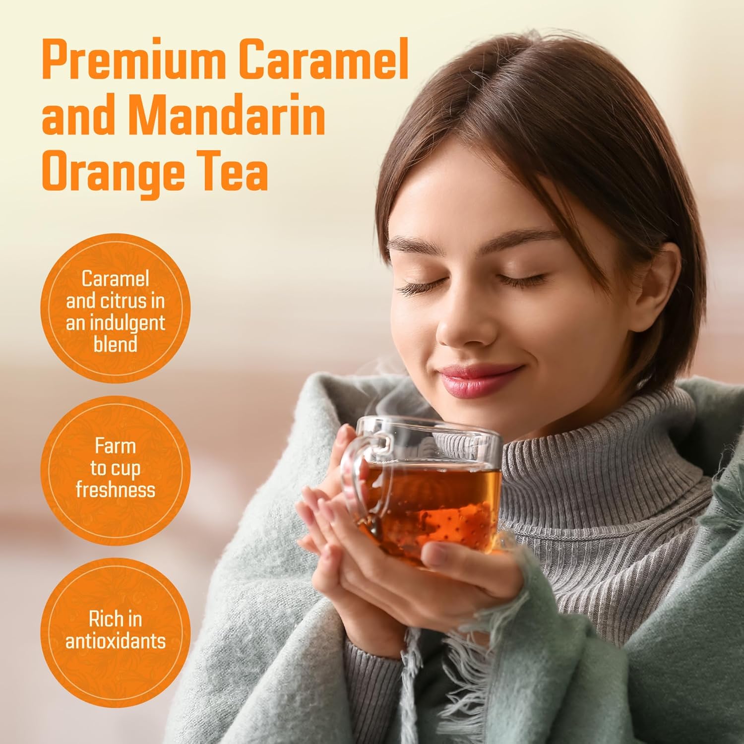 Cederberg Tea Company Caramel Mandarin Orange Rooibos Tea Bags – Organic Herbal Tea
