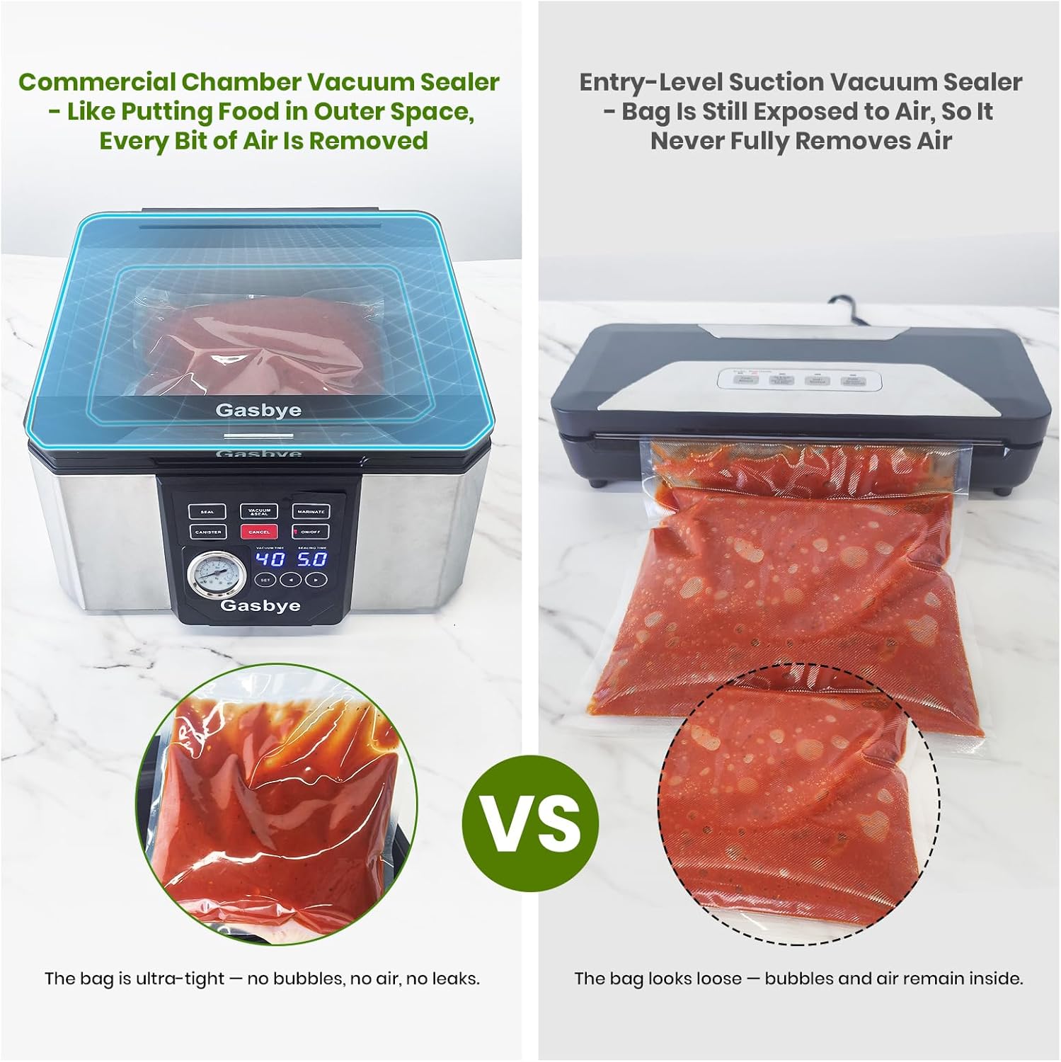 Gasbye Chamber Vacuum Sealer