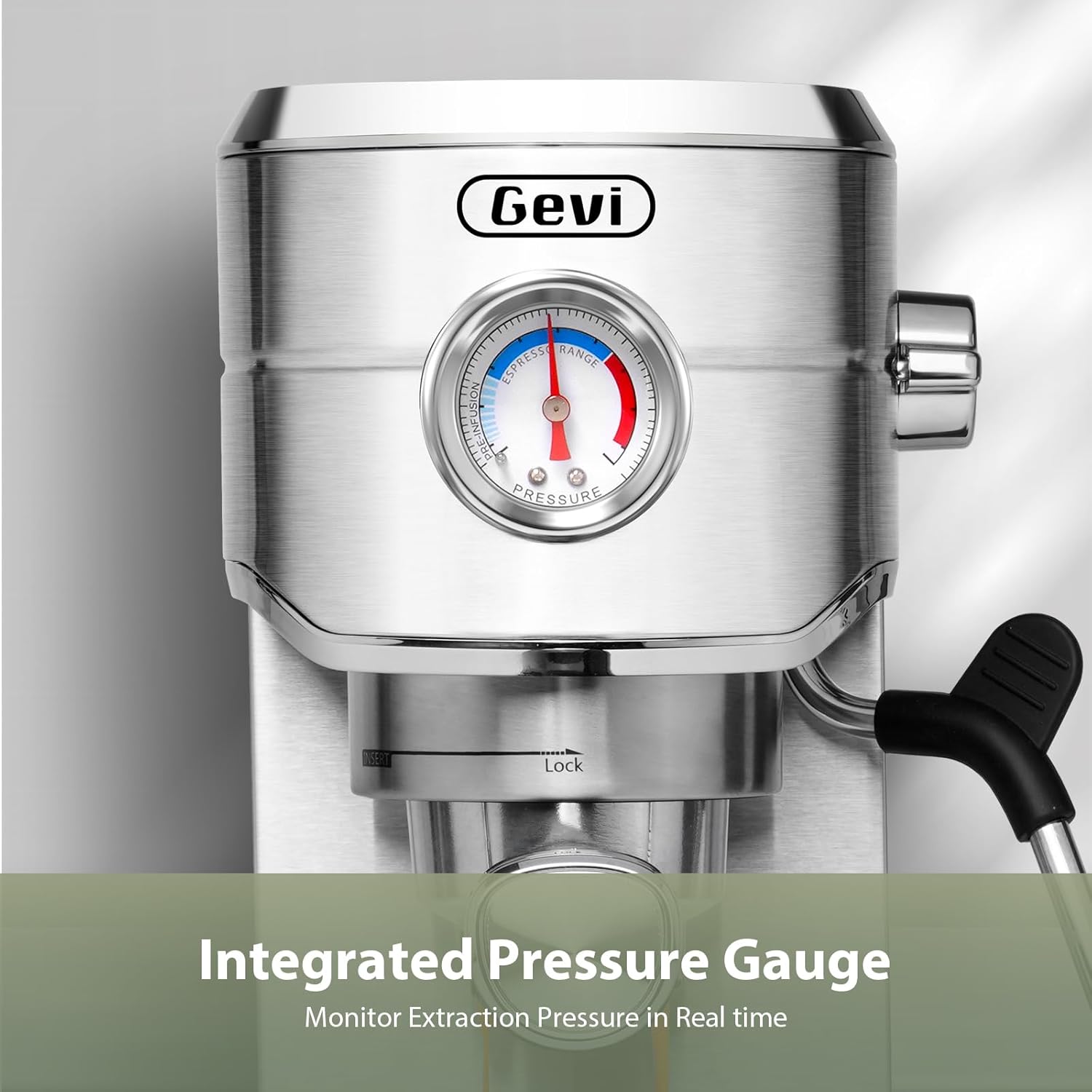 Gevi Commercial Espresso and Coffee Makers Professional 20 Bar Espresso Maker with Milk Frother Stainless Steel Expresso Coffee Machines for Home Compact Cappuccino Machine Great Gift