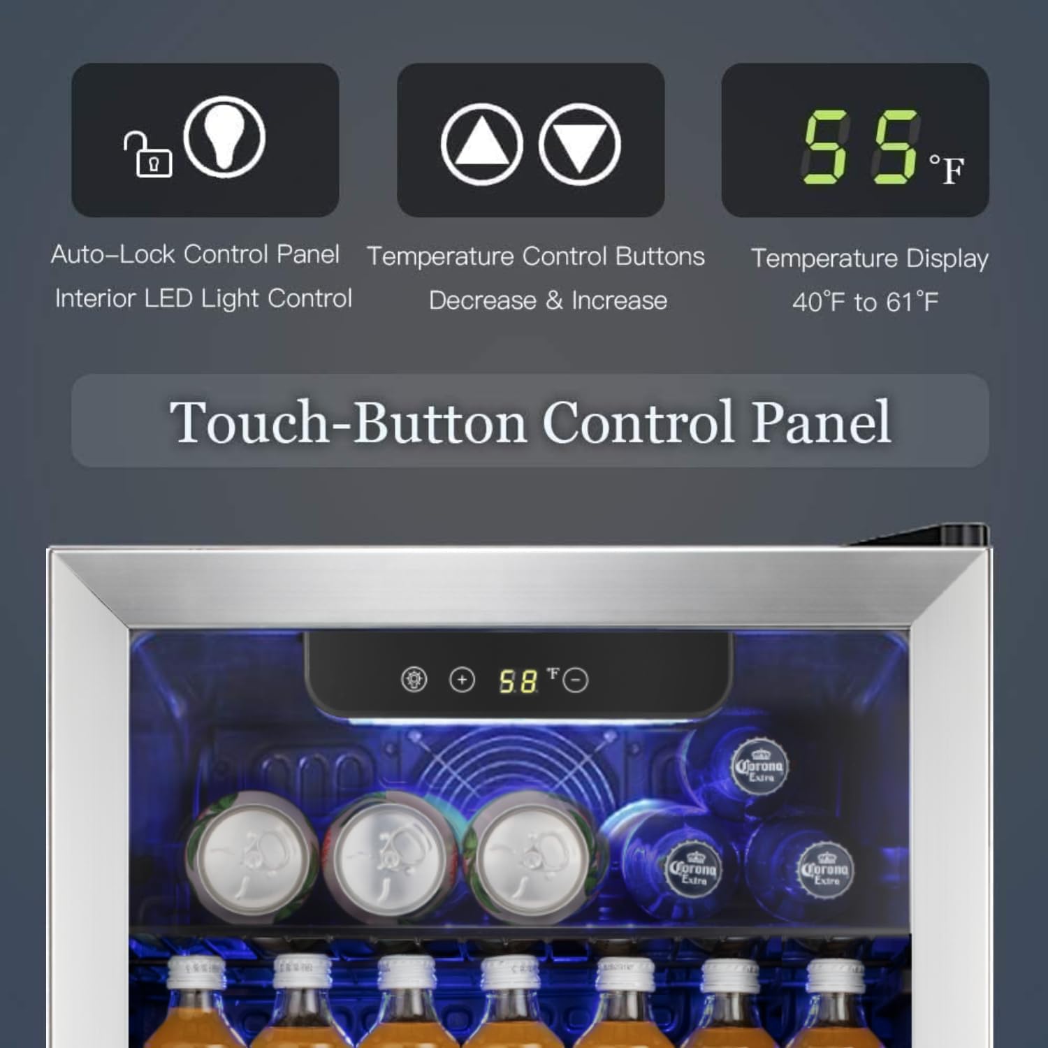 Antarctic Star Beverage Refrigerator Cooler -120 Can Glass Door Mini Fridge for Soda Cola Beer or Wine Constant Glass Door Small Drink Dispenser Clear Front for Home Bar 3.2cu.ft