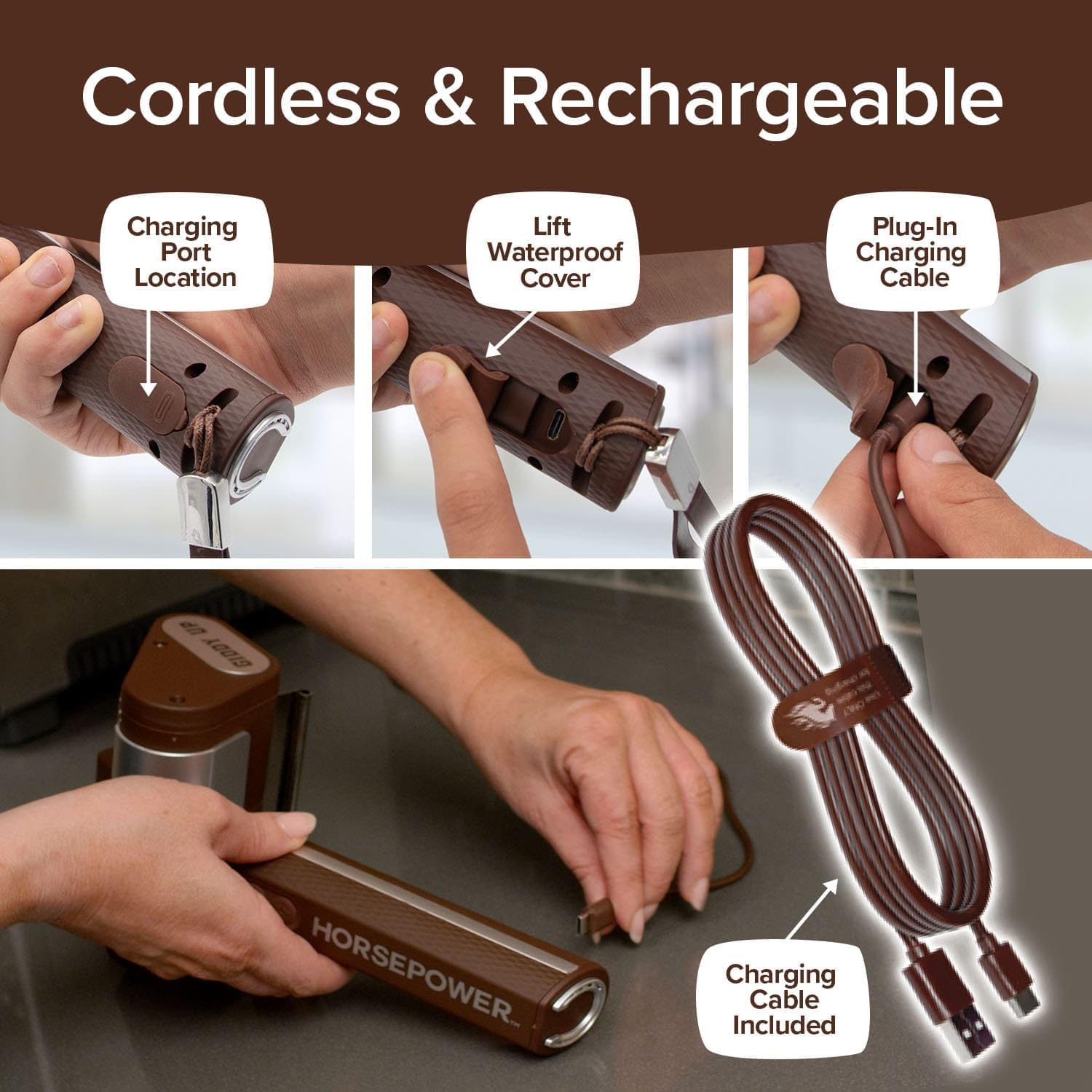 HorsePower Giddy Up Grill Cleaner, Cordless Rechargeable, As Seen on TV