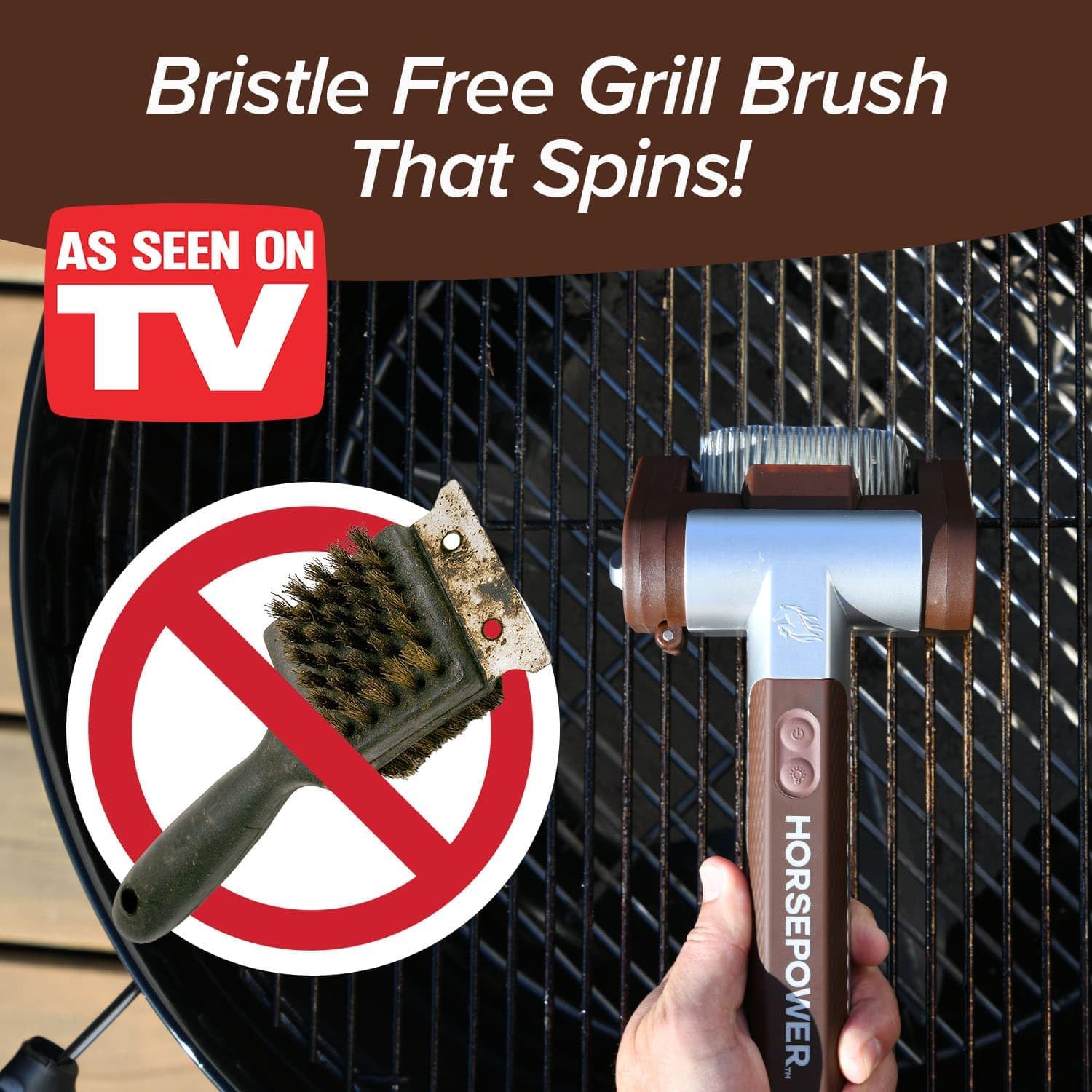 HorsePower Giddy Up Grill Cleaner, Cordless Rechargeable, As Seen on TV
