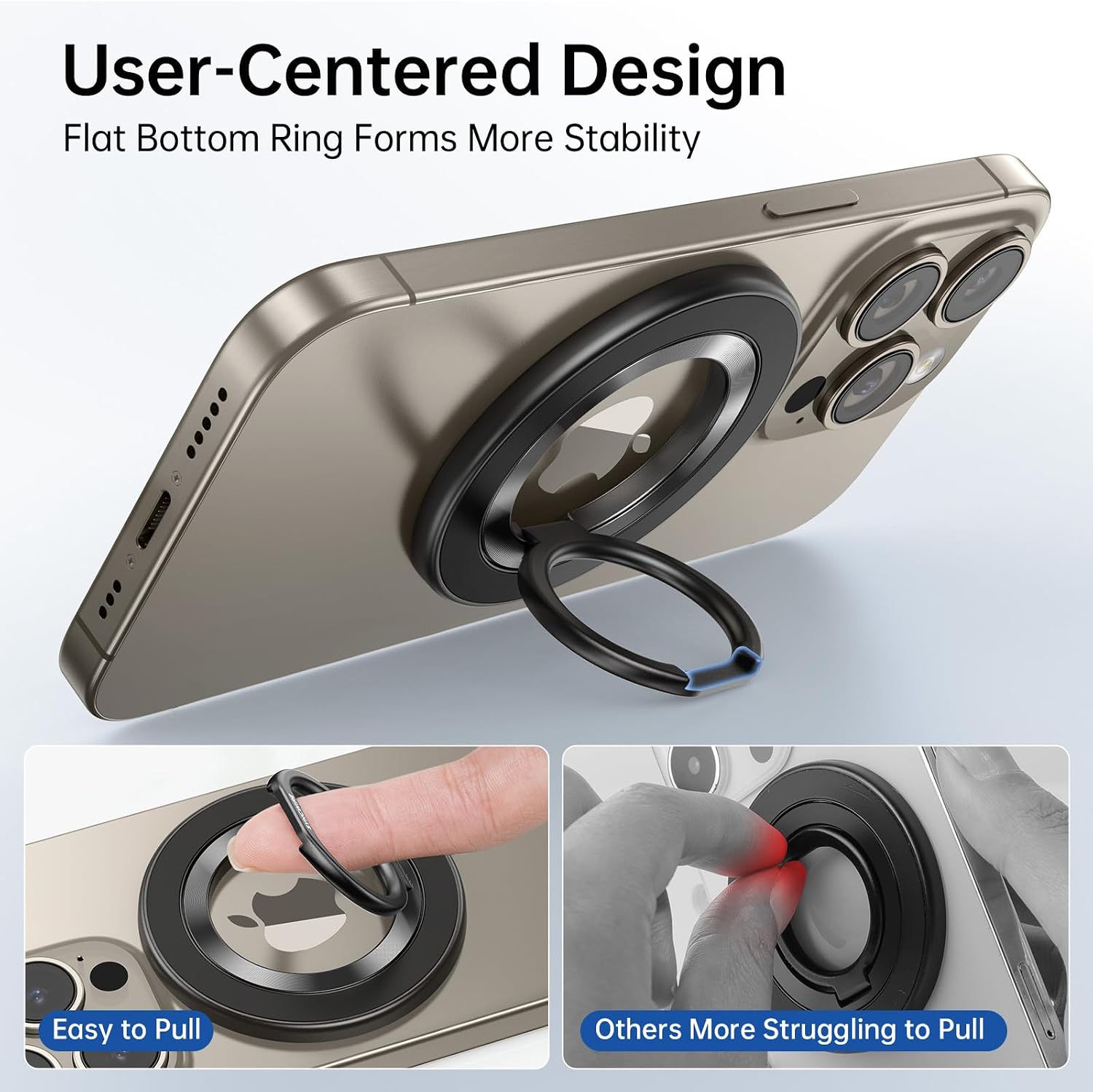 SYNCWIRE Magnetic Phone Ring Holder for MagSafe [2 Pack] - Magnet Cell Phone Grip Stand Finger Ring Kickstand Two-Sided Magnetic Compatible with iPhone 17 Pro Max 16 15 14 13 12 MagSafe Accessories