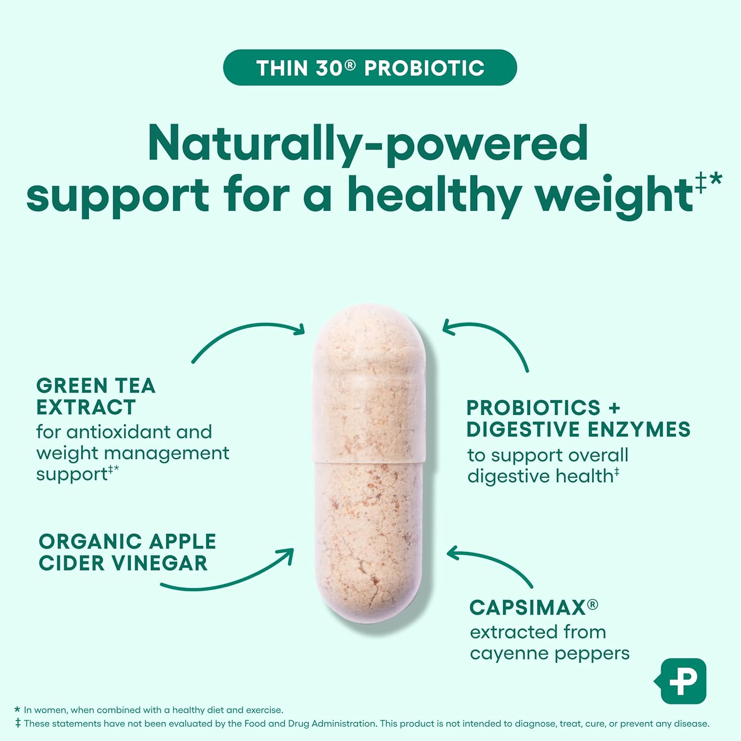 Physician's CHOICE Probiotics for Weight Management & Bloating - 6 Probiotic Strains - Prebiotics - Key ingredient Cayenne - Supports Gut Health - Weight Management for Women & Men - Green Tea - 30 CT
