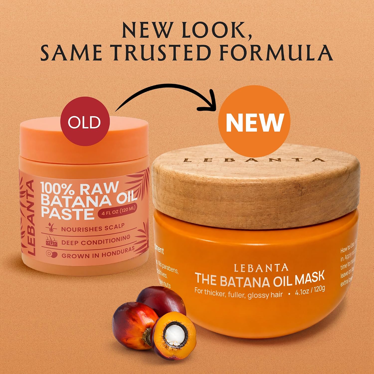 Lebanta Raw Batana Oil for Hair Growth - 100% Pure Organic 4oz Batana from Honduras for Thick and Strong Natural Hair - Dr. Sebi Unrefined Cold Pressed Cosmetic Scalp Mask for Men & Women (2 Pack)