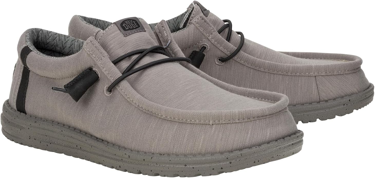 HEYDUDE Men's Wally Stretch Fleece Lava Stone Size 10 Men's Slip-on Loafers Comfortable & Light-Weight
