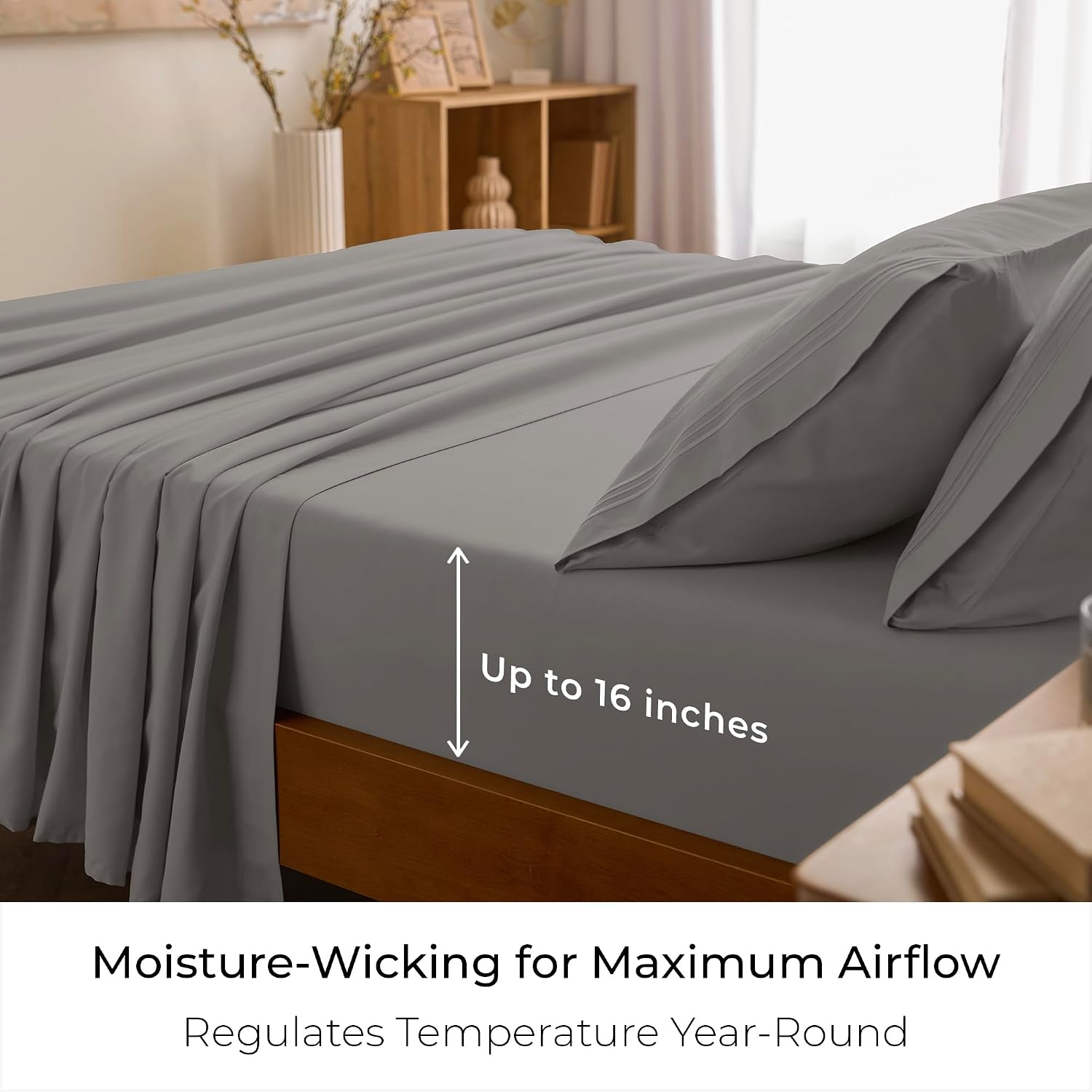 Mellanni Full Sheets Set - 4 PC Iconic Collection Bedding - Hotel Luxury Extra Soft Cooling Bed Sheets - Wrinkle Fade Stain Resistant (Full Taupe)