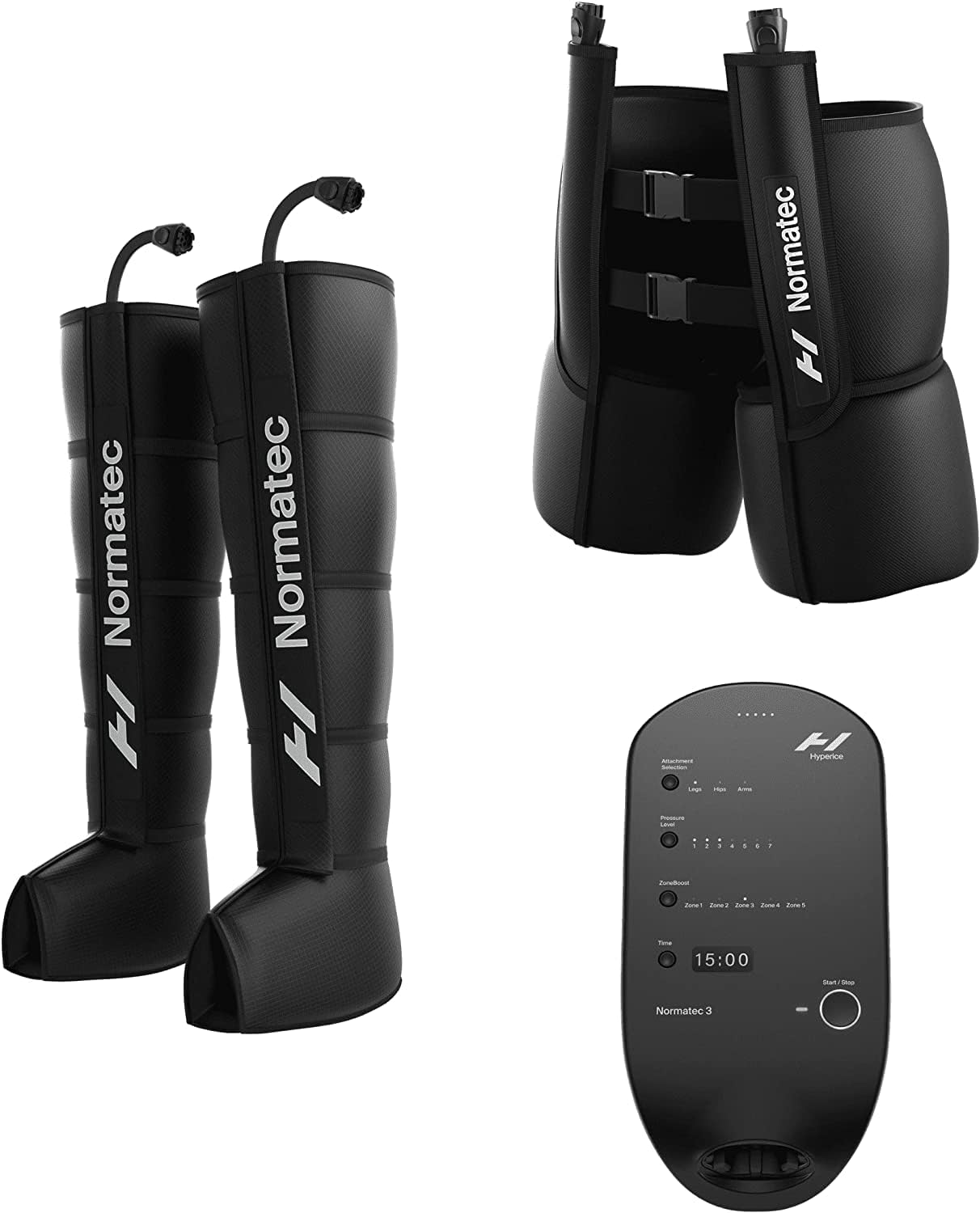 Hyperice Normatec 3 - Recovery System with Patented Dynamic Compression Massage Technology (Normatec 3 Lower Body (Standard Size Legs + Hips)