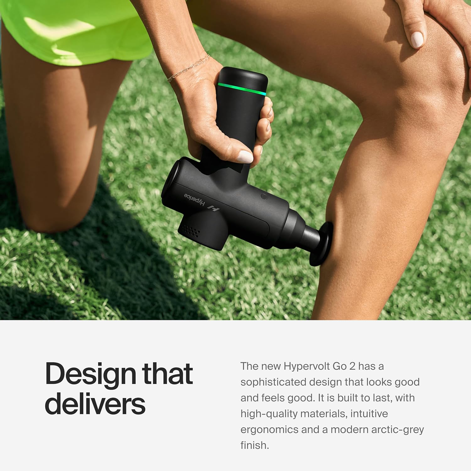 Hyperice Hypervolt Go 2 - Black - Featuring Quiet Glide Technology - Handheld Percussion Massage Gun - 3 Speeds, 2 Interchangeable Heads - Helps Relieve Sore Muscles and Stiffness