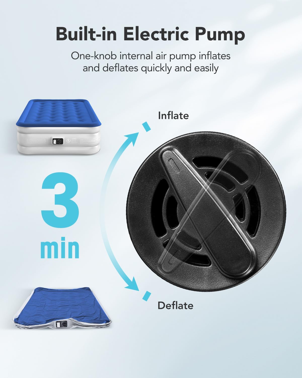 iDOO Air Mattress Full with Built in Pump, Upgraded Blow up Mattress Full