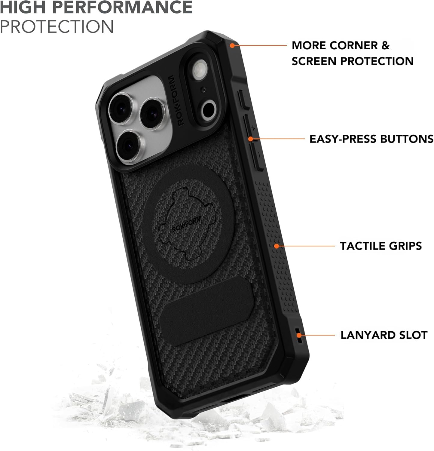 ROKFORM Rugged Case Compatible with iPhone 17 Pro Max Magnetic Cover (Black)