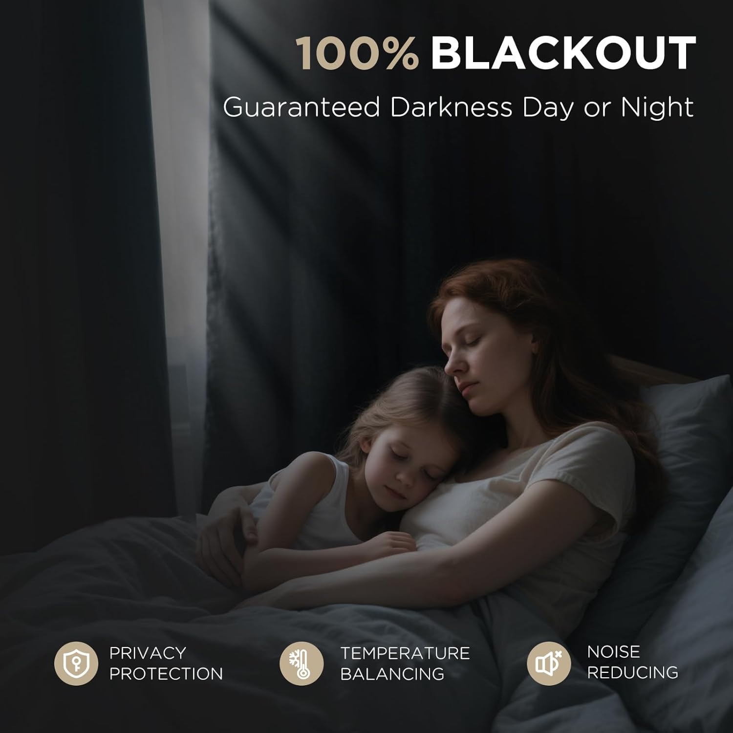 Joydeco Blackout Curtains for Bedroom - 100% Light Blocking 2 Panels Light Beige Drapes 66"W x 90"L Thermal Insulated Room Darkening Curtains Linen Textured for Living Room Rod Pocket & Back Tabs
