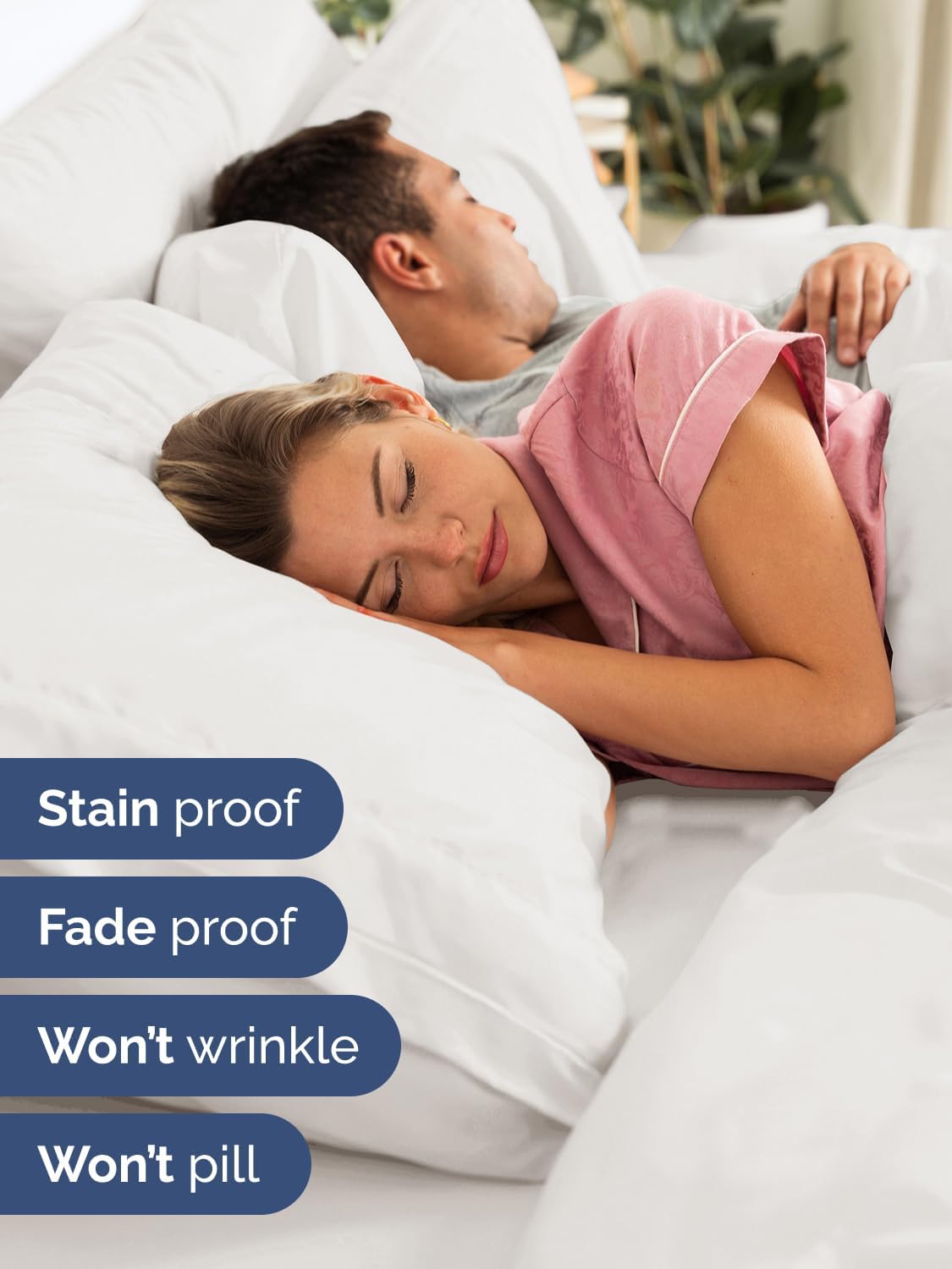 Extra Deep Split King Sheet Set - 5 Piece Breathable & Cooling Bed Sheets - Easily Fits 18 to 24 inch Mattress - Soft Wrinkle & Fade Free w/ Extra Deep Pockets - Hotel Luxury Bedding - Antique White