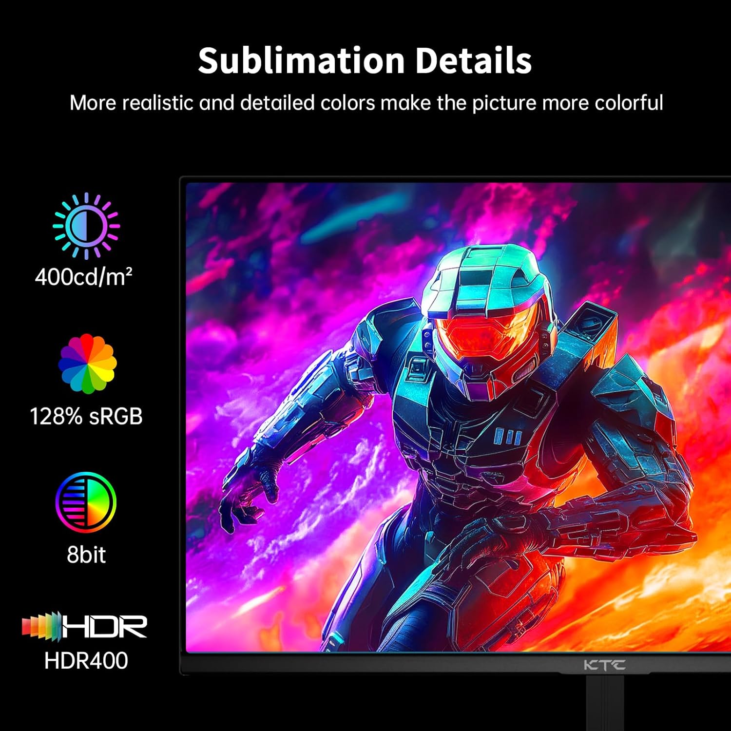 KTC 24.5 Inch 400Hz Gaming Monitor FHD 1080P 240Hz Computer Monitor Fast IPS FreeSync/G-Sync Compatible HDR400 DisplayPort x2 HDMI x2 VESA Tilt Adjustable H25X7