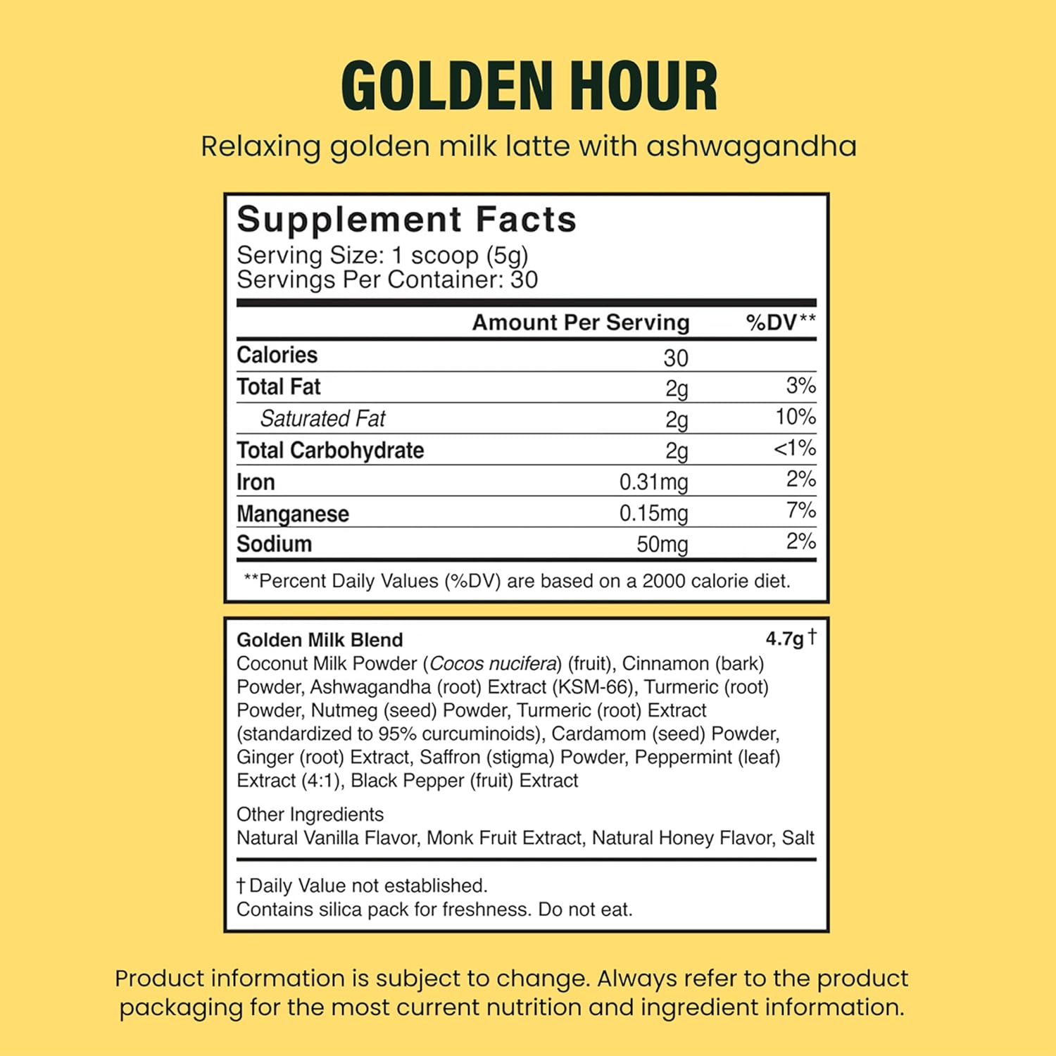 Live It Up Golden Hour: Relaxing Golden Milk Latte Powder with Saffron