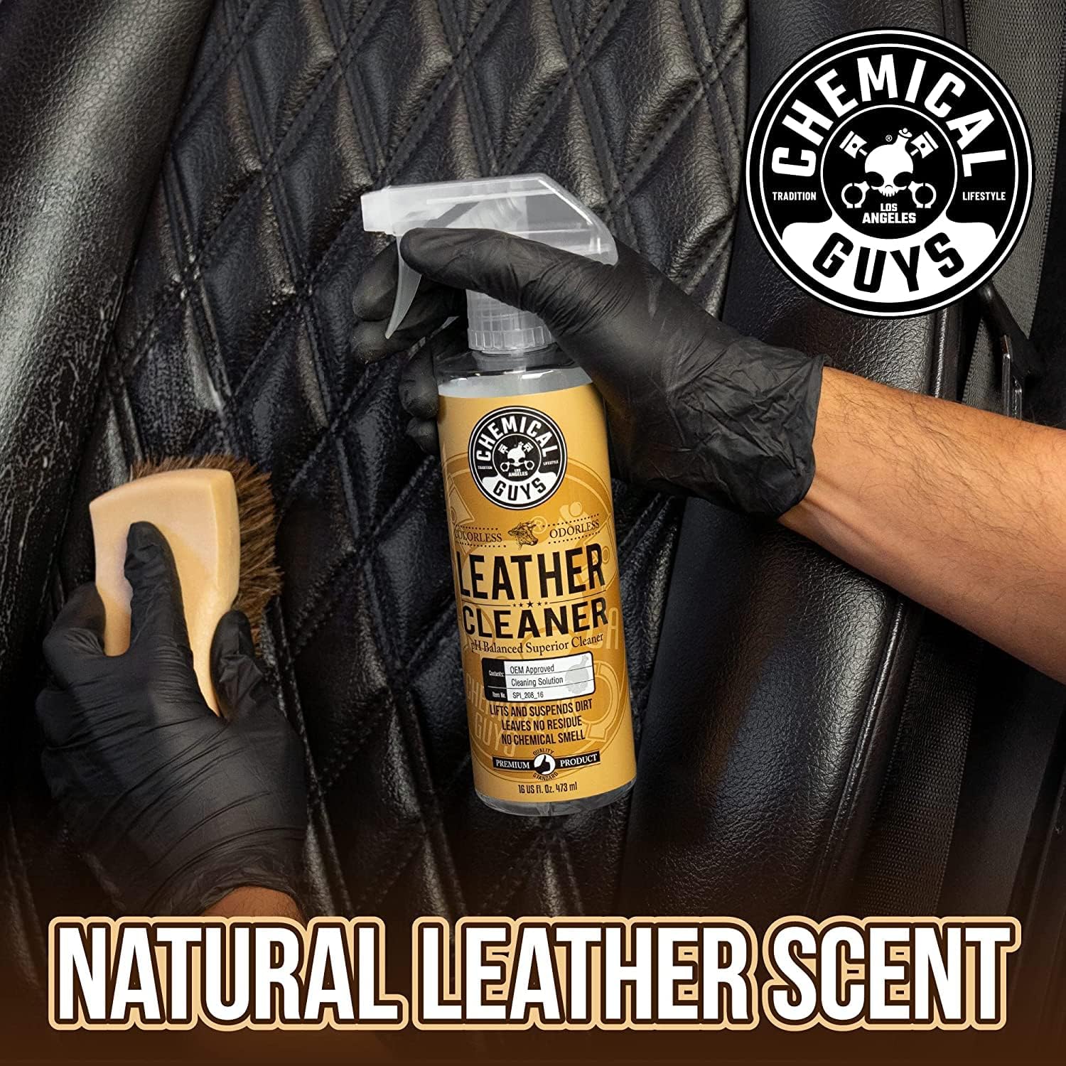 Chemical Guys SPI1091601 Leather Cleaner and Conditioner Leather & Interior Care Bundle + SPI22016 Total Interior Cleaner & Protectant Safe for Cars Home Office & More (16 fl oz) 3 Items