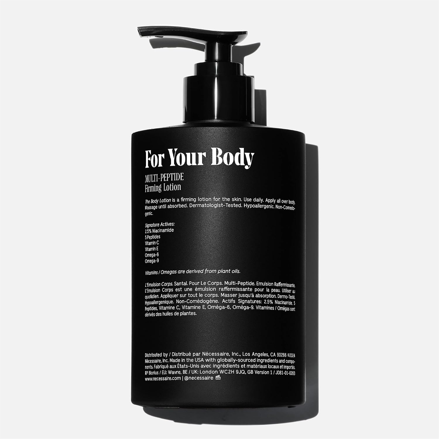 N√©cessaire The Body Lotion ‚Äì Santal - Multi-Peptide - Firming Body Lotion for Women + Men. 2.5% Niacinamide. Non-Comedogenic Moisturizer for Sensitive Skin. Dermatologist-Tested ‚Äì 450ml/15.2 fl oz