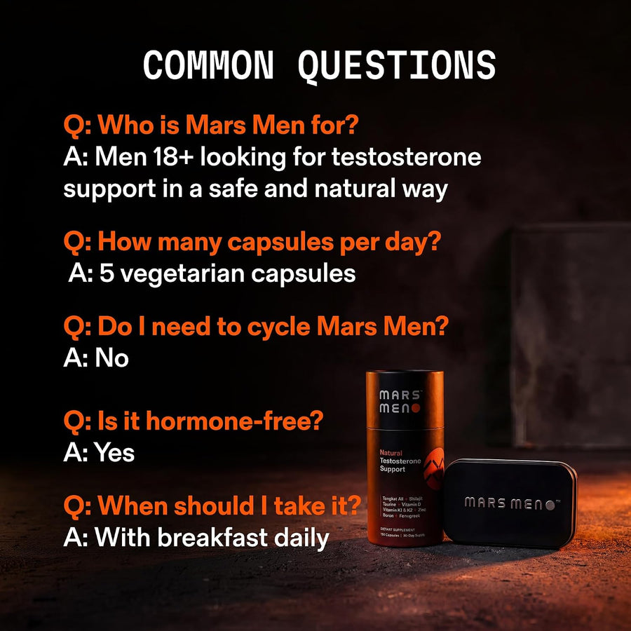Testosterone Booster for Men - Natural Supplement Premium Tongkat Ali, Fenugreek, Shilajit & Boron - Male Support - Libido, Energy & Muscle Growth Support - 30 Servings + Travel Tin