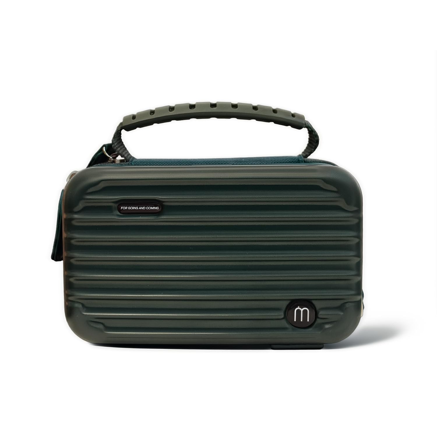 Maude Luggage Mini - Versatile Travel Case, Carry On Luggage Organizer, or Durable Toiletry + Makeup Bag - Discreet Storage for Intimate Devices + Sexual Wellness Products - Green Hard Shell Exterior