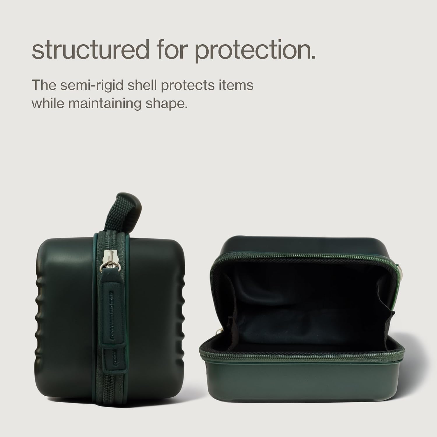 Maude Luggage Mini - Versatile Travel Case, Carry On Luggage Organizer, or Durable Toiletry + Makeup Bag - Discreet Storage for Intimate Devices + Sexual Wellness Products - Green Hard Shell Exterior