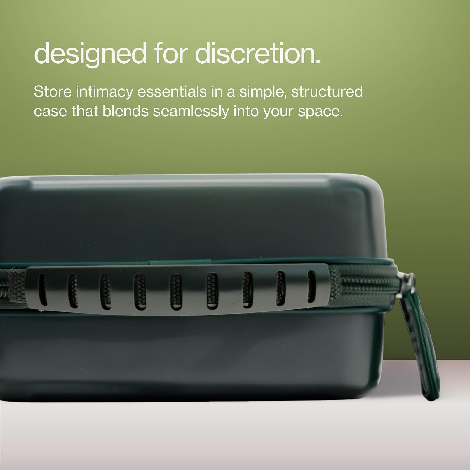 Maude Luggage Mini - Versatile Travel Case, Carry On Luggage Organizer, or Durable Toiletry + Makeup Bag - Discreet Storage for Intimate Devices + Sexual Wellness Products - Green Hard Shell Exterior