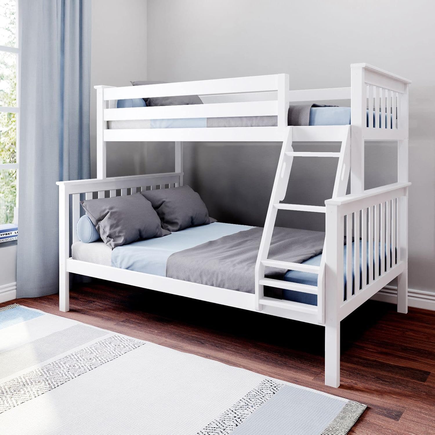Max & Lily Bunk Bed Twin Over Full Size with Ladder