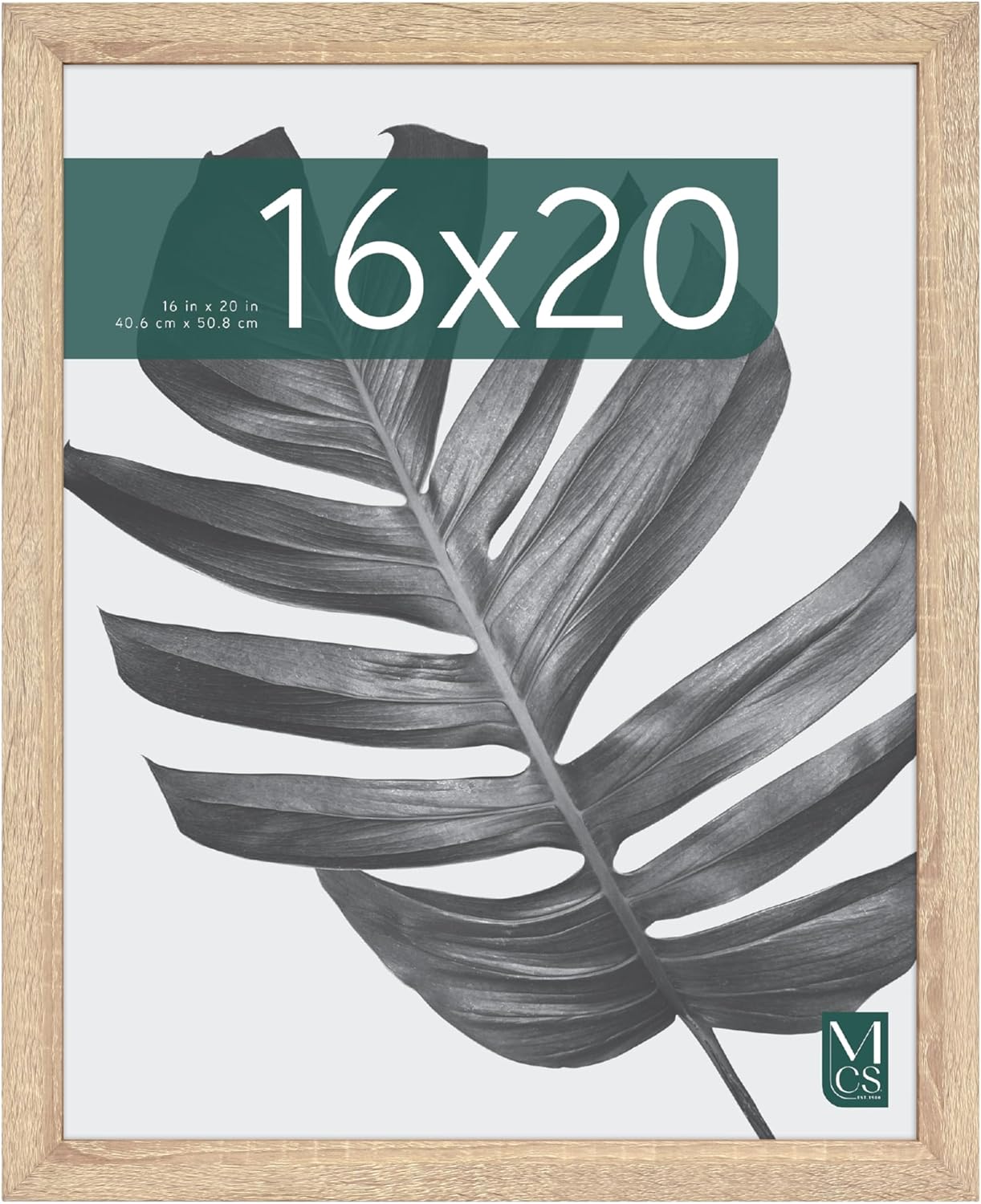 MCS Studio Gallery 16x20 Poster Frame Natural Woodgrain Engineered Wood Vertical & Horizontal Wall Hanging Large Picture Frame for Photos Posters & Art Prints (1-Pack)