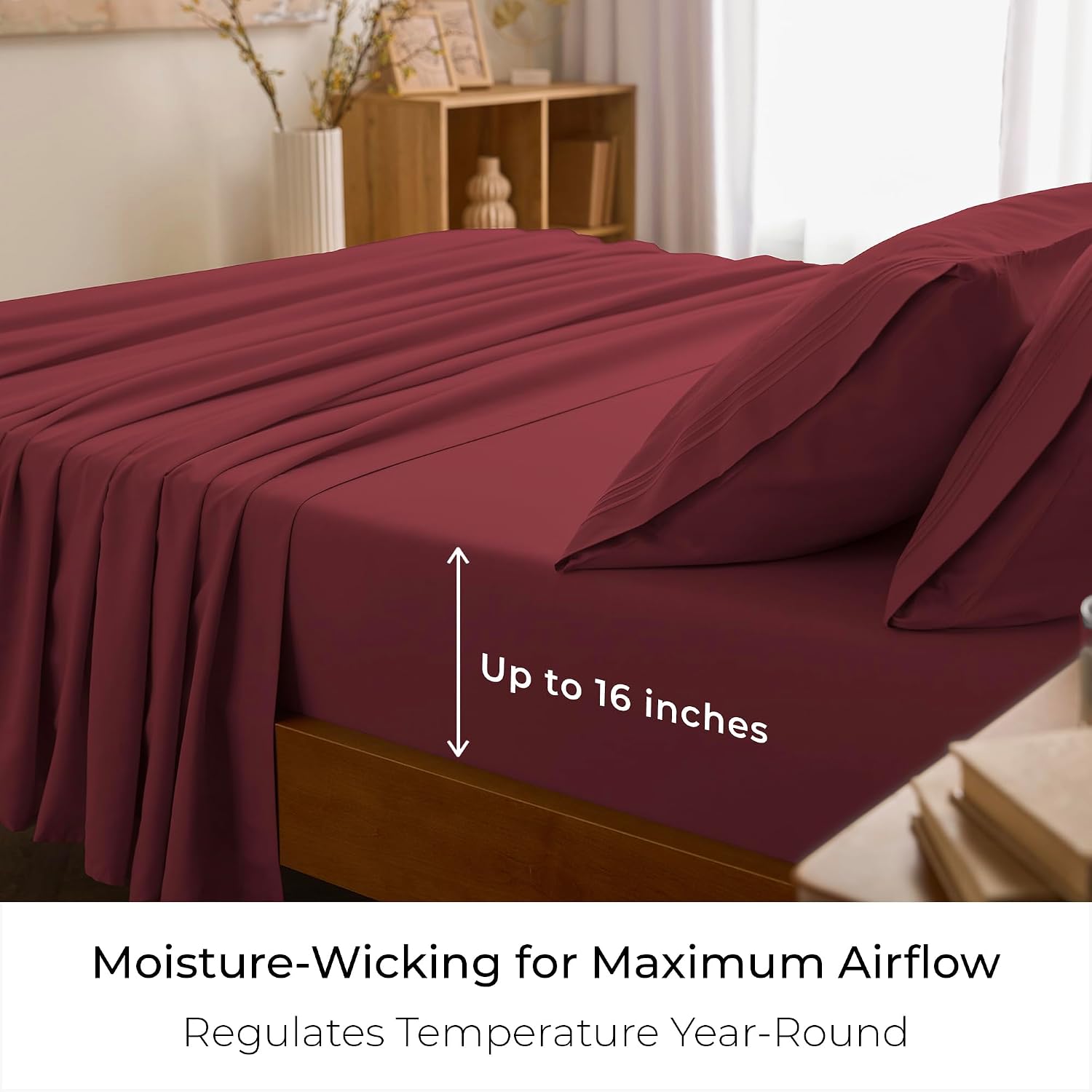 Mellanni Twin XL Sheets Set - 3 PC Iconic Collection Bedding - Hotel Luxury Extra Soft Cooling Bed Sheets - Wrinkle Fade Stain Resistant (Twin Extra Long Brick Red)