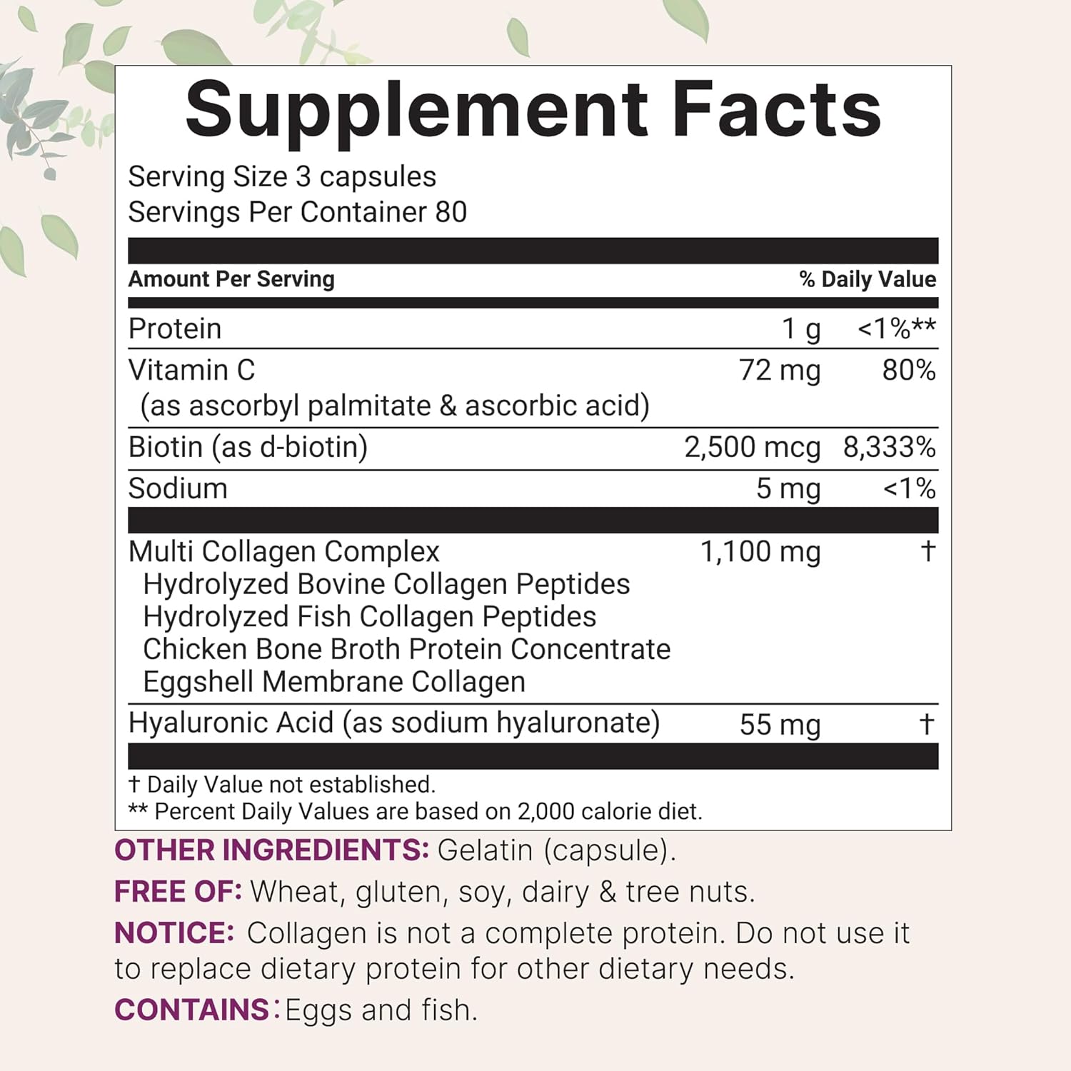 Micro Ingredients 2 Pack Multi Collagen Pills for Women & Men 480 Capsules | Type I II III V X | Hydrolyzed Protein Peptides with Biotin Hyaluronic Acid & Vitamin C | Keto & Paleo Friendly