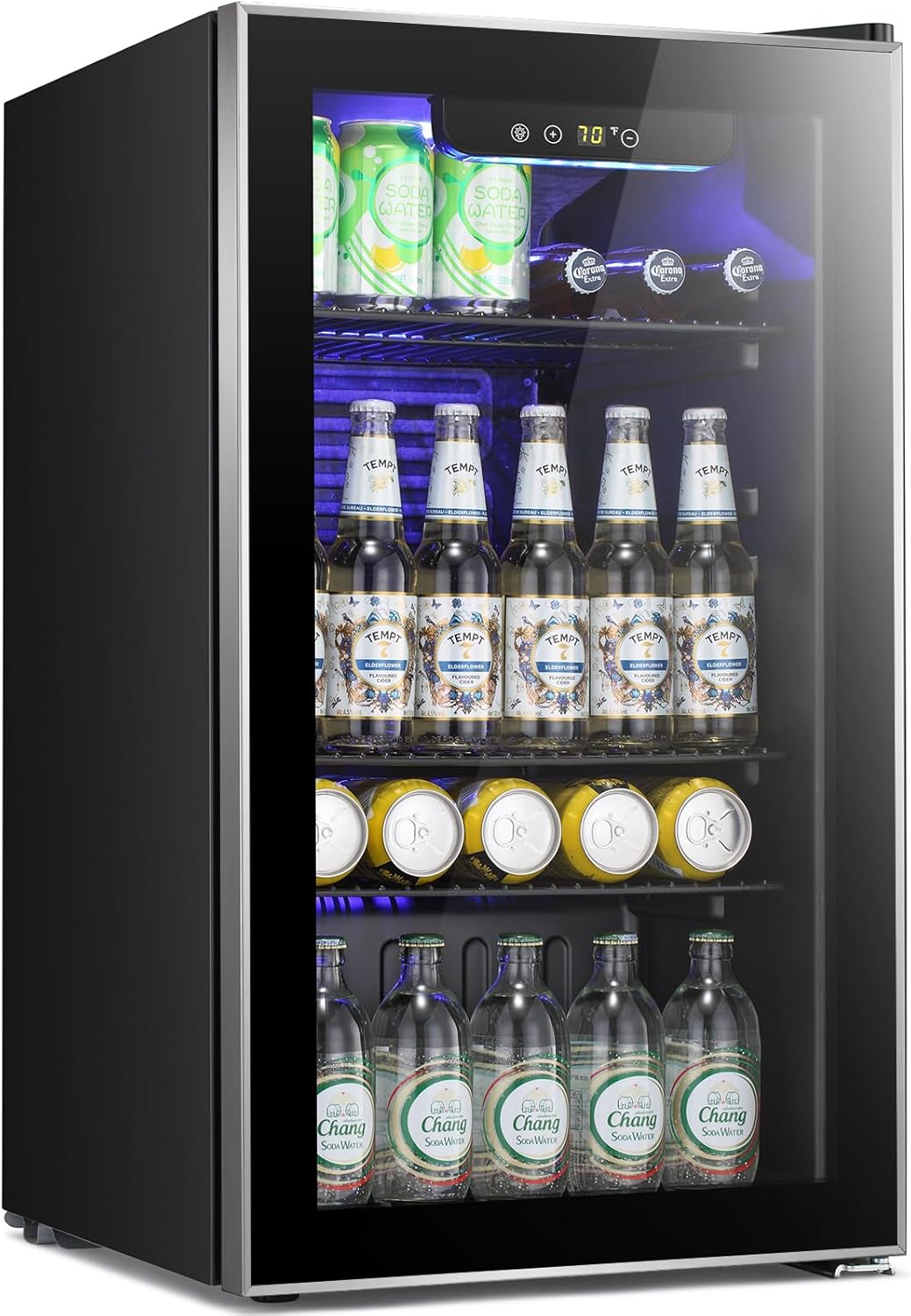 Antarctic Star Beverage Refrigerator -120 Can Mini Fridge for Soda Beer or Wine Small Drink Dispenser For Office or Bar with Adjustable Removable ShelvesÔºåConvertible Door Ôºå3.1 Cu.Ft