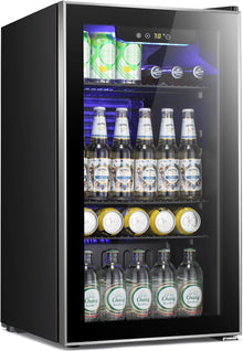 Antarctic Star Beverage Refrigerator -120 Can Mini Fridge for Soda Beer or Wine Small Drink Dispenser For Office or Bar with Adjustable Removable ShelvesÔºåConvertible Door Ôºå3.1 Cu.Ft