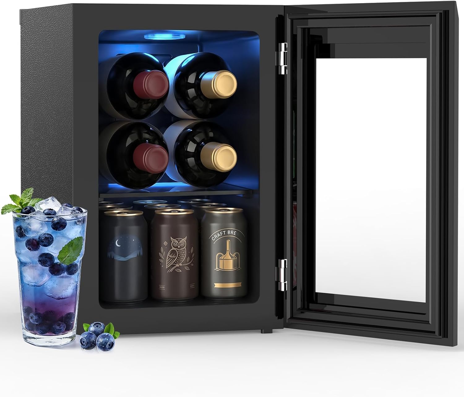 Electactic Mini Fridge 130 Can Beverage Refrigerator Cooler, 3.2 Cu.Ft Drink Fridge for Soda Wine Beer