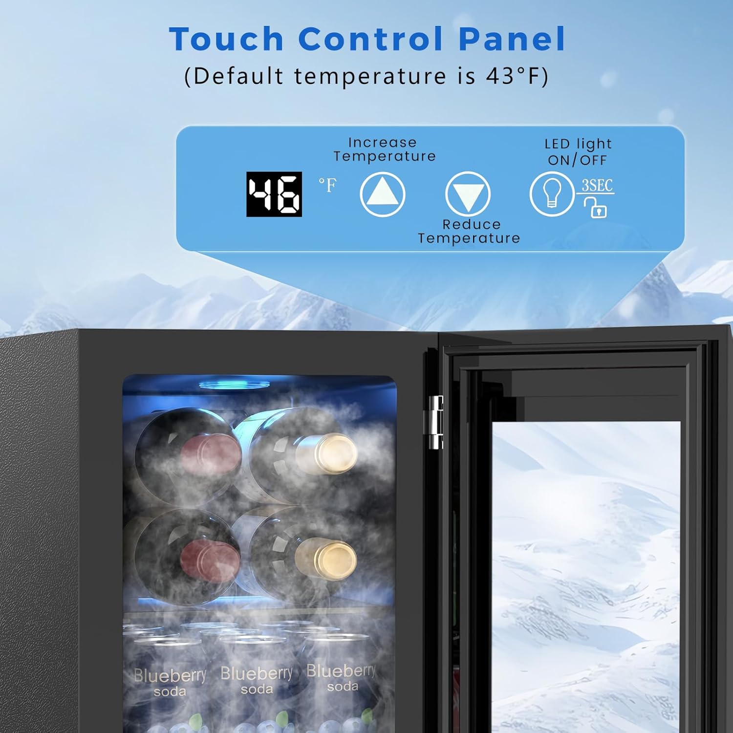 Electactic Mini Fridge 130 Can Beverage Refrigerator Cooler, 3.2 Cu.Ft Drink Fridge for Soda Wine Beer