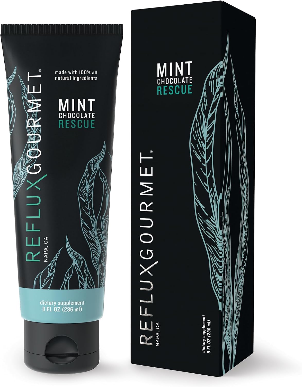 REFLUX GOURMET Mint Chocolate Rescue – Alginate Complex – Digestive Support Formula, Made with Natural Ingredients – 8 Fl. Oz