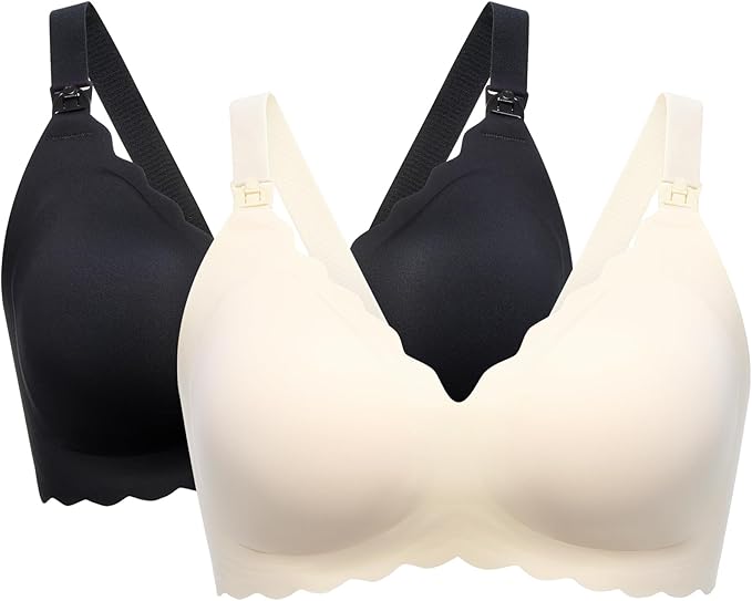 Momcozy Nursing Bras for Breastfeeding Seamless Pregnancy Maternity Bra Wireless Classic Jelly Strip Support Nursing Bra