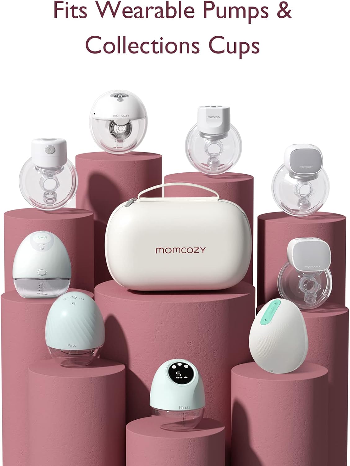 Momcozy Breast Pump Storage Bag Hard Shell Case with Removable Tray Watertight Breast Pump Storage Bag for Pumping Bag Diaper Bag or HandbagÔºàHolds 2 PumpsÔºâ