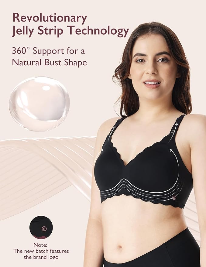 Momcozy Nursing Bras for Breastfeeding Seamless Pregnancy Maternity Bra Wireless Classic Jelly Strip Support Nursing Bra
