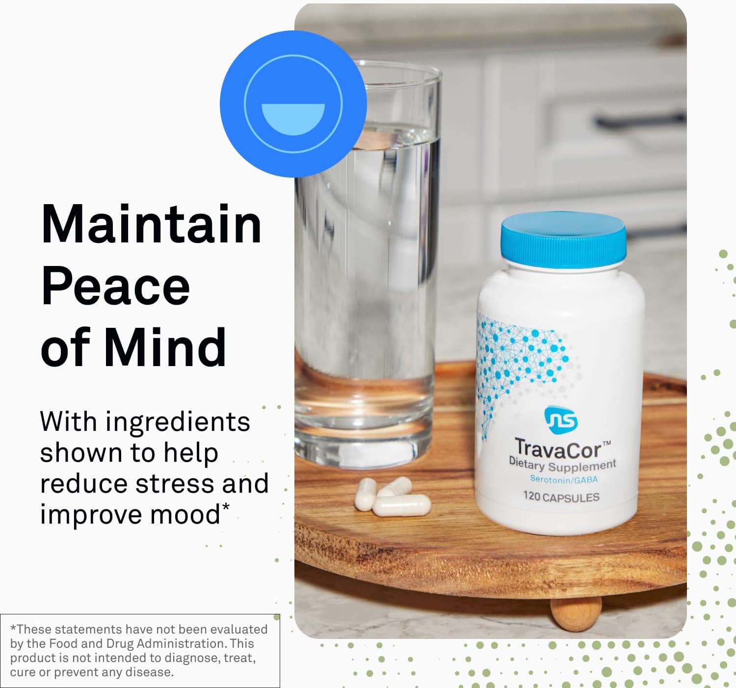 Neuroscience TravaCor Mood Support Supplement, 120 Capsules