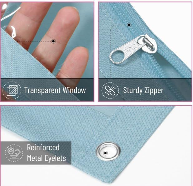 Mr. Pen- Pencil Pouch for 3 Ring Binder 30 Pack 10"x6.75" Smooth Zipper | Clear Window Bulk Large Capacity Pencil Case with 3 Reinforced Grommets for School Office Supplies Storage