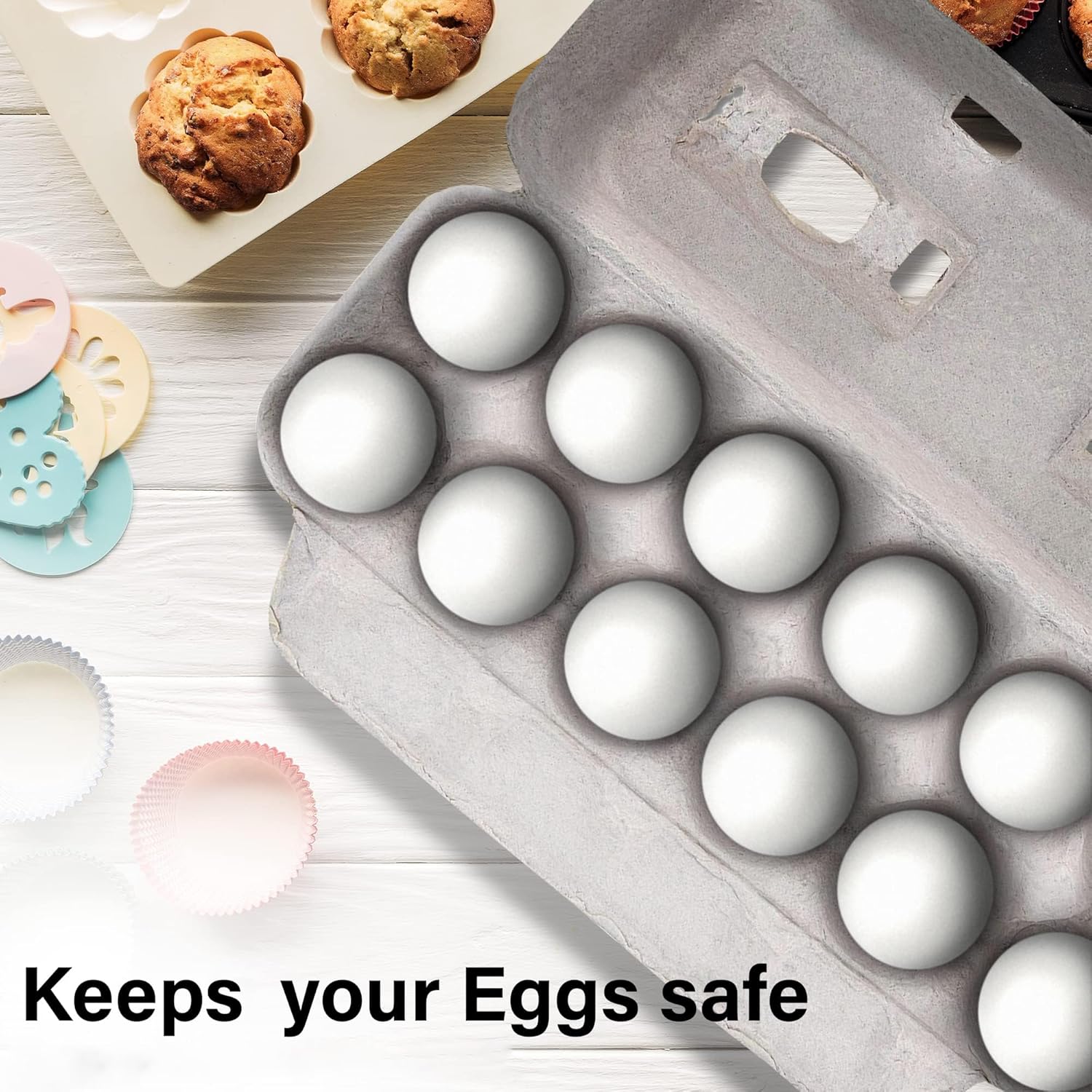 MT Products Blank Natural Pulp Egg Cartons Holds Up to Twelve Eggs 11.50" x 4.2" x 1.25" - Perfect for Chicken Farm (Case of 250) - Made in USA