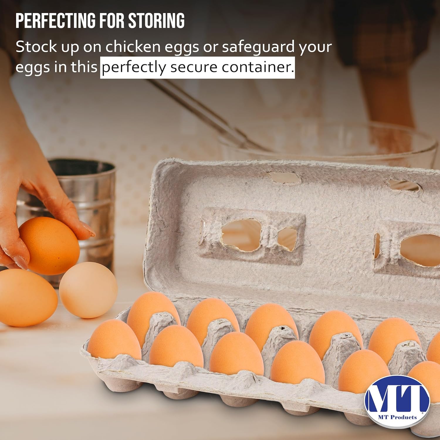 MT Products Blank Natural Pulp Egg Cartons Holds Up to Twelve Eggs 11.50" x 4.2" x 1.25" - Perfect for Chicken Farm (Case of 250) - Made in USA