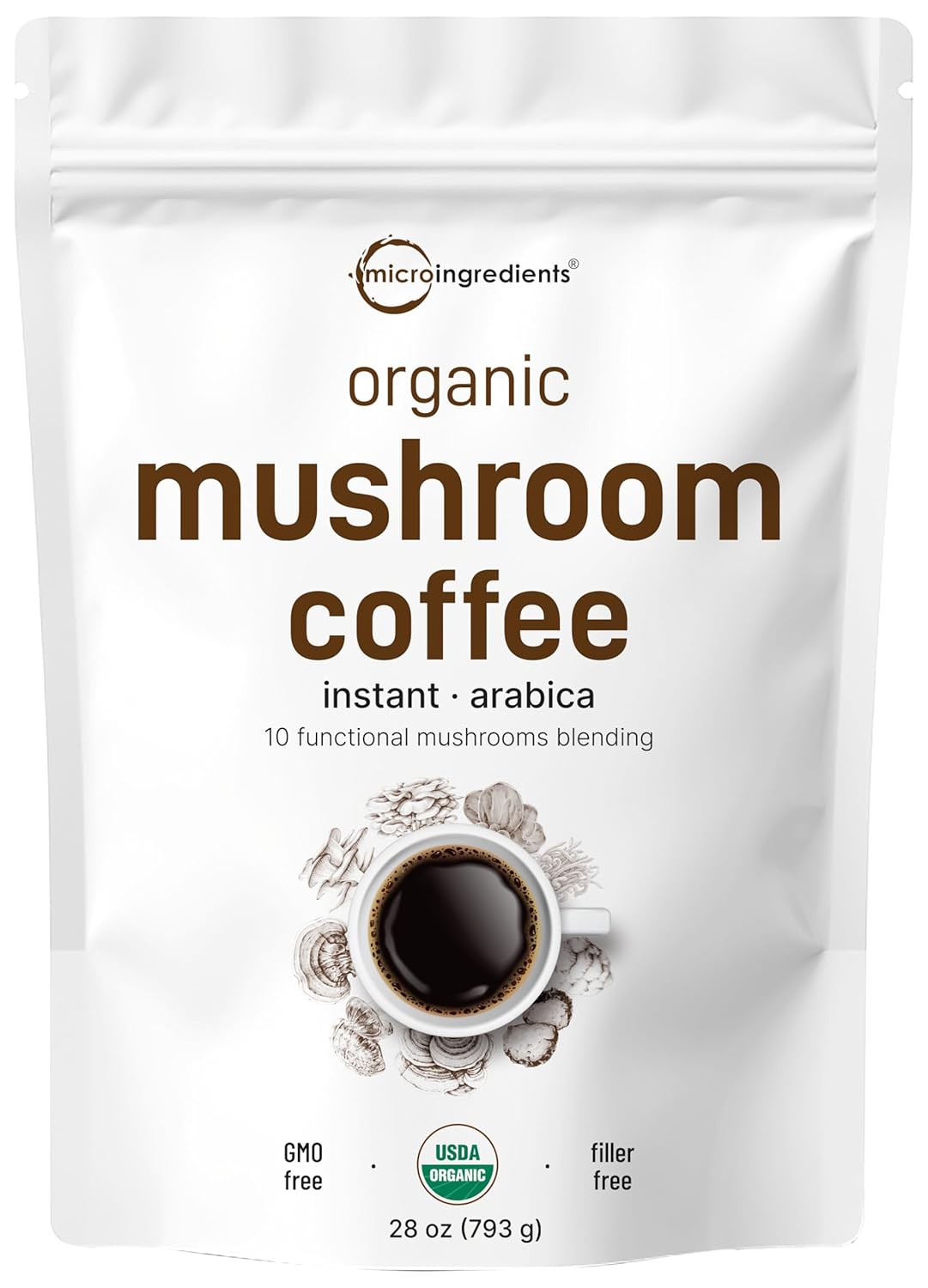 Micro Ingredients Organic Instant 10 in 1 Mushroom Coffee Powder
