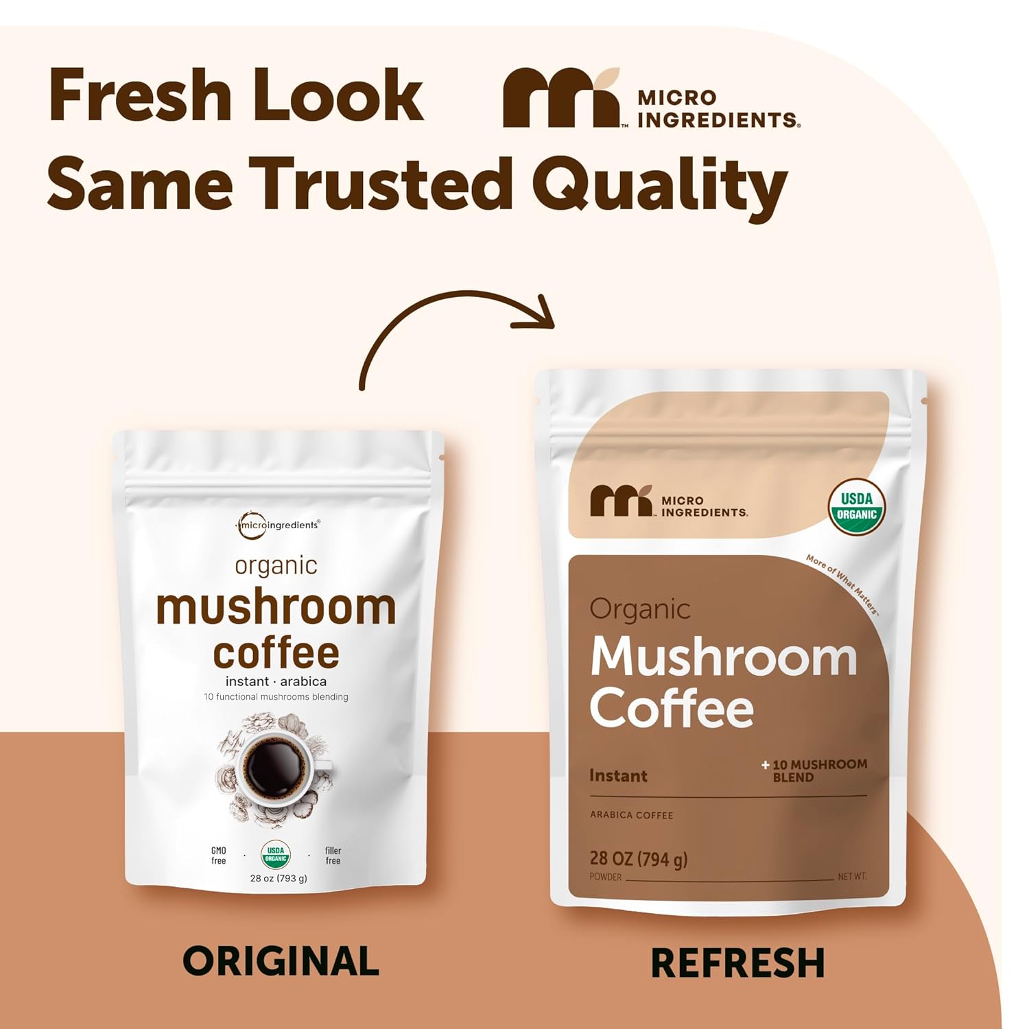 Micro Ingredients Organic Instant 10 in 1 Mushroom Coffee Powder