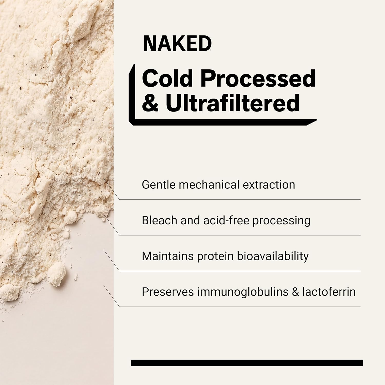 NAKED Whey Vanilla Protein Powder - Only 3 Ingredients - Grass Fed Whey Protein Powder, Vanilla Flavor, and Organic Coconut Sugar, NSF Certified, No GMO, No Soy, and Gluten Free - 24 Servings