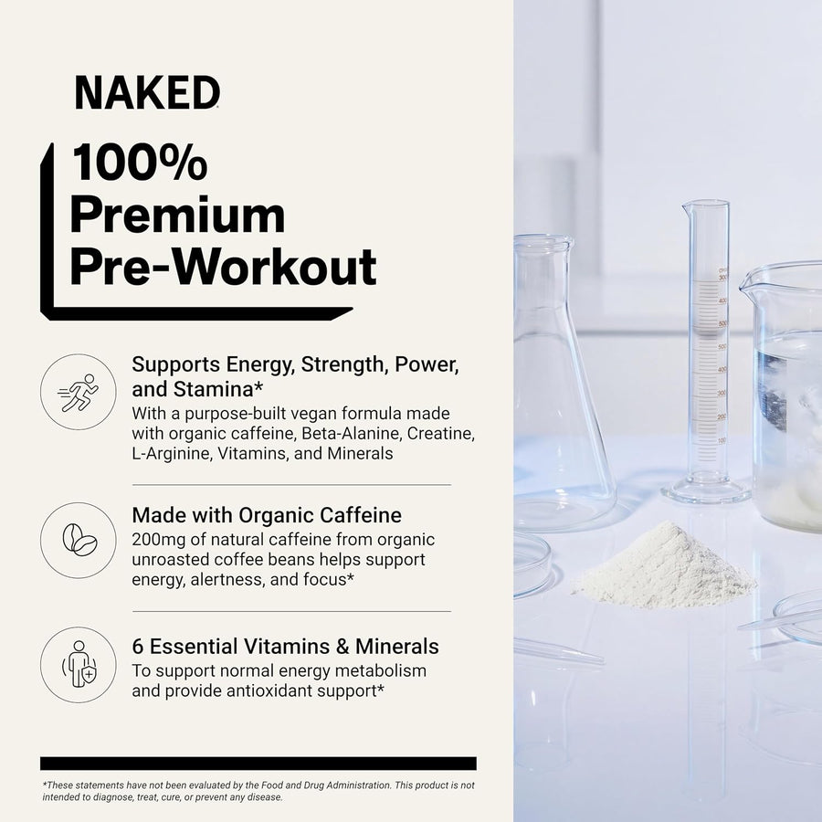 NAKED Energy - Pure Pre Workout Powder for Men and Women