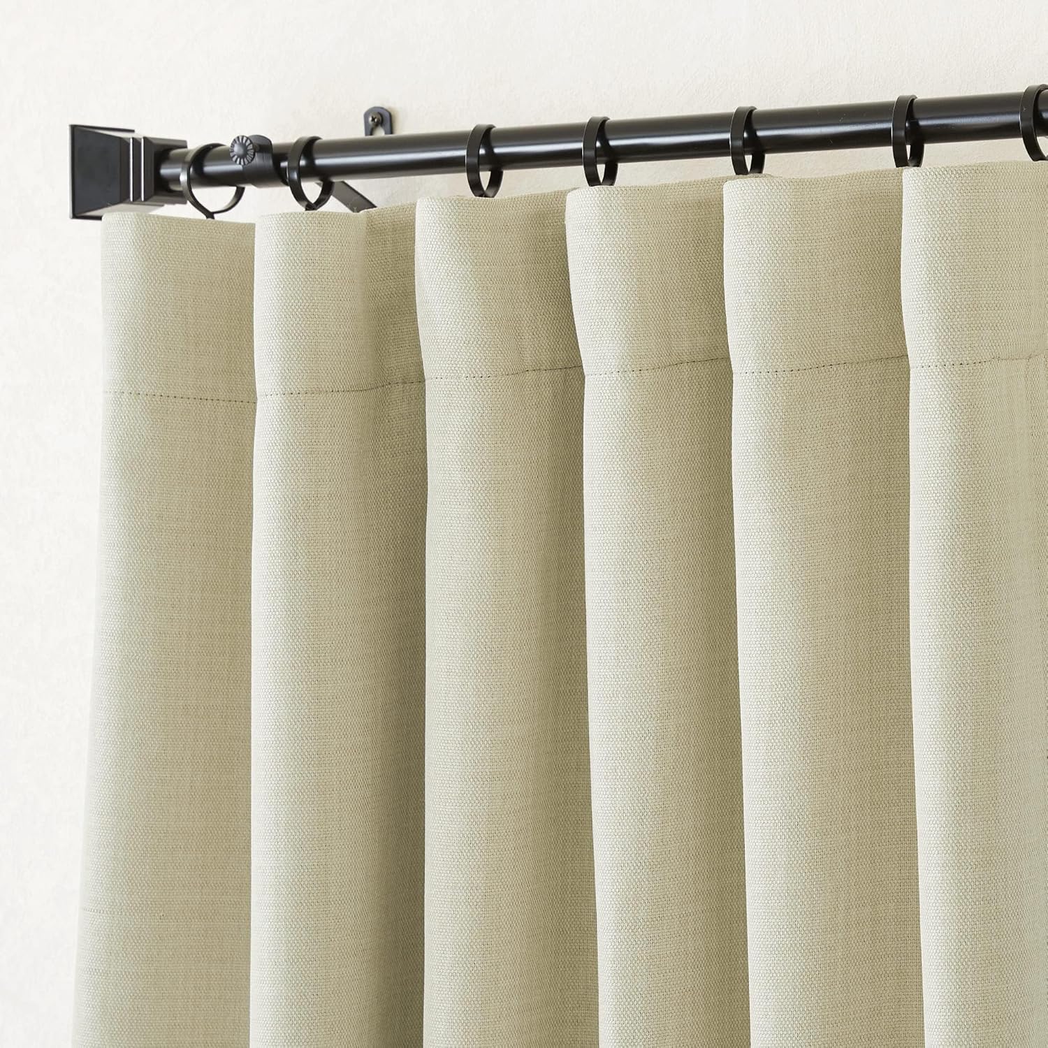 NICETOWN Room Darkening Living Room Curtains 96 inches Long Pinch Pleated Curtains Faux Linen Blend Light Blocking Noise Canceling Drapes for Bedroom Linen Beige W52 x L96 2 Panels